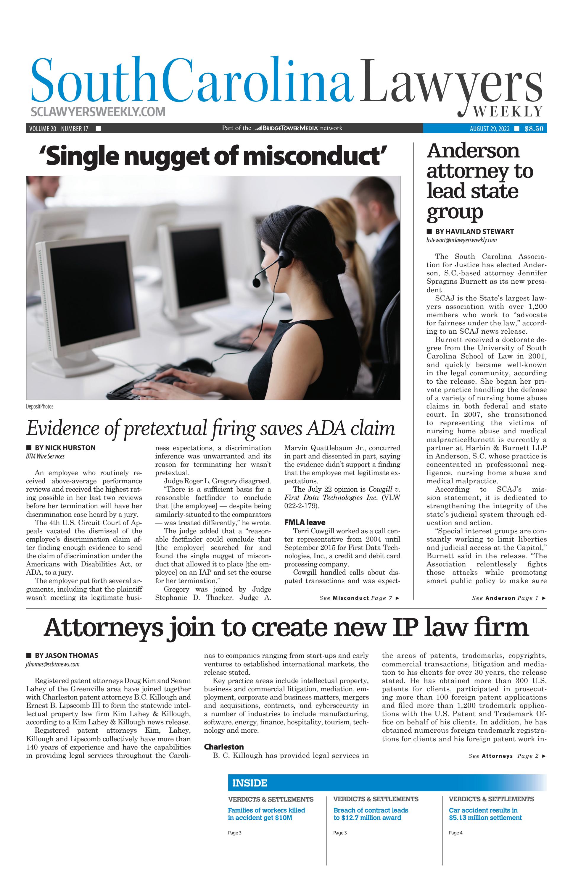 South Carolina Lawyers Weekly August 29, 2022 by SC Biz News Issuu