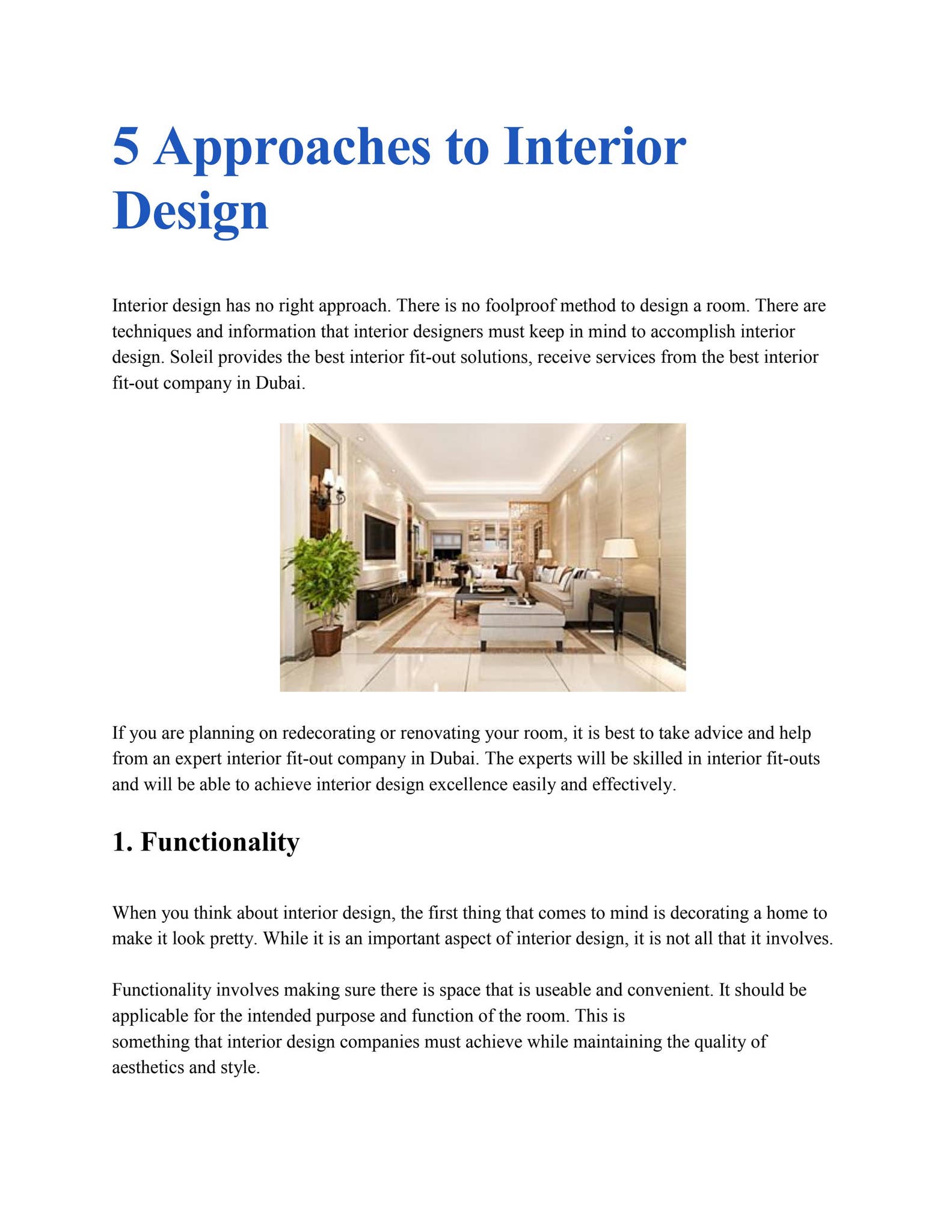 5 Approaches to Interior Design by Soleilcontracting - Issuu