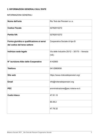 Rio Terà dei Pensieri - Bilancio Sociale 2021 第 6 页