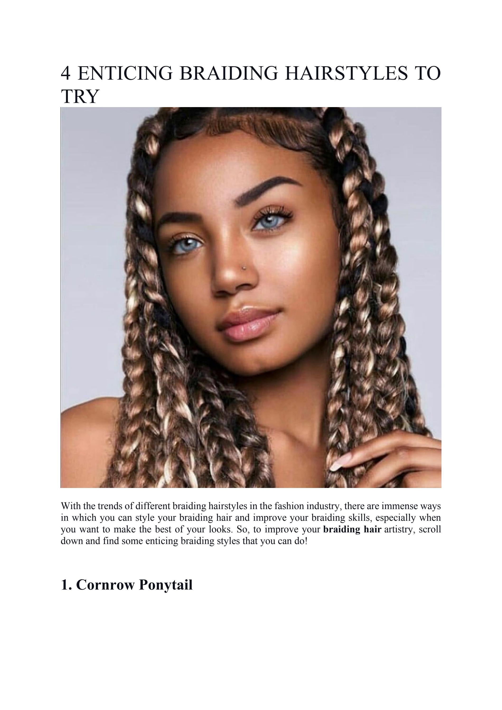 4 ENTICING BRAIDING HAIRSTYLES TO TRY by LES MARJAN Issuu