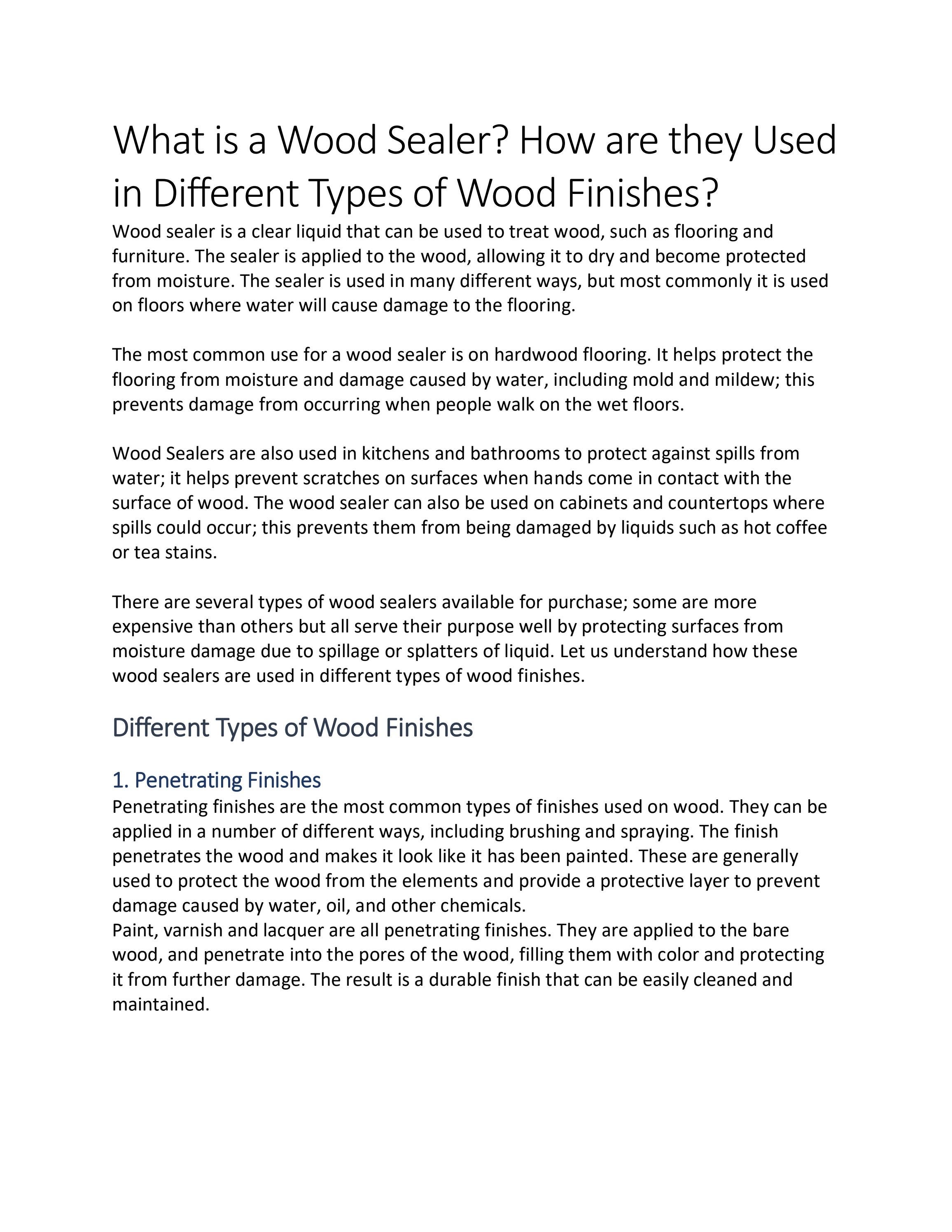 What is a Wood Sealer How are they Used in Different Types of Wood