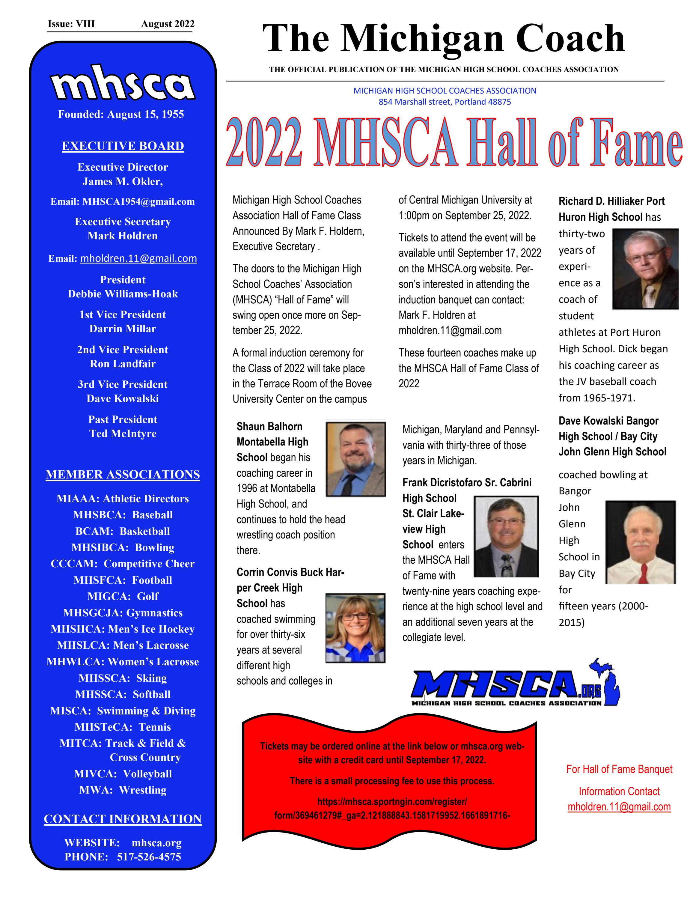 "The Michigan Coach" Newsletter by Michigan High School Coaches