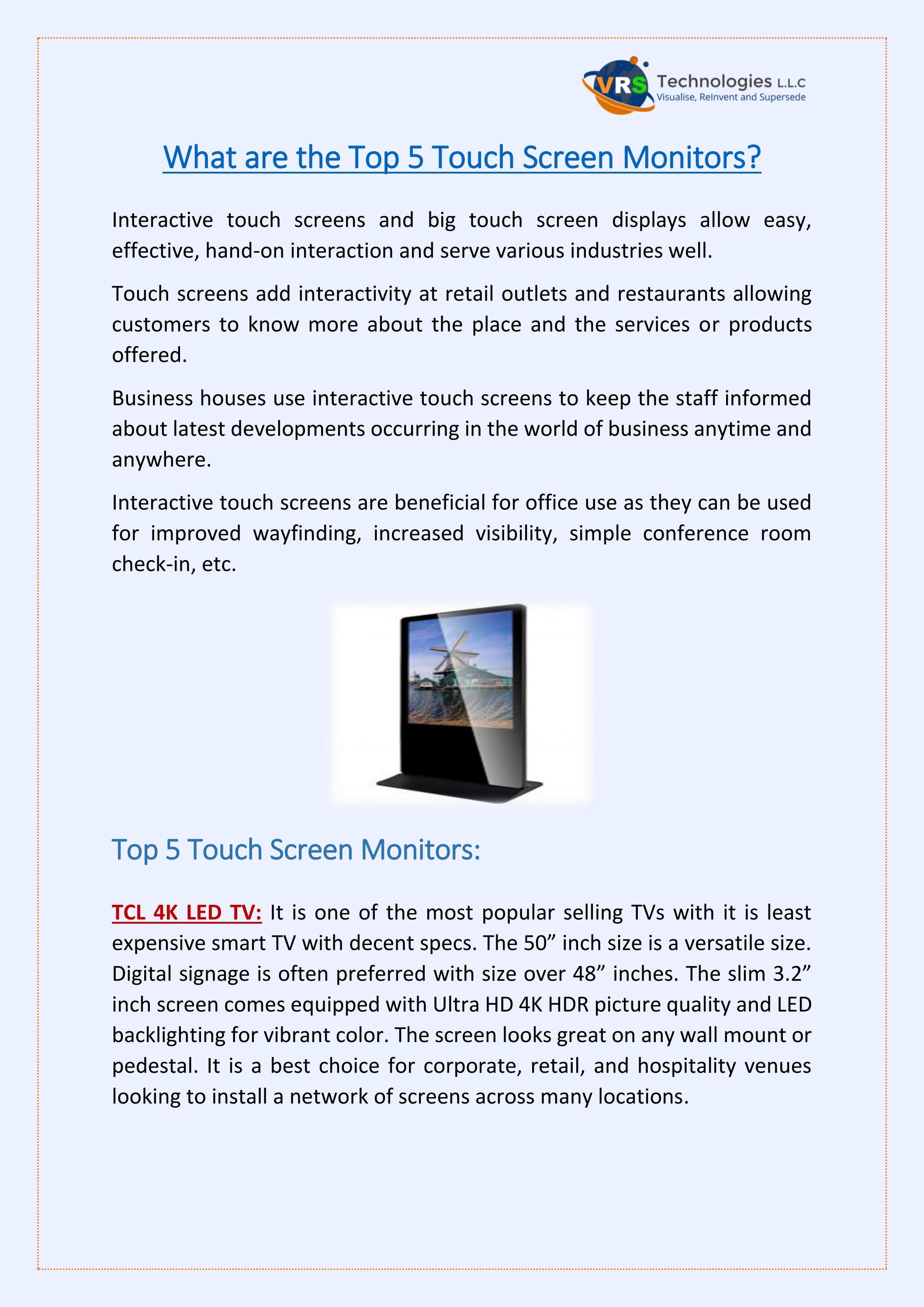 What are the Top 5 Touch Screen Monitors? by Issuu