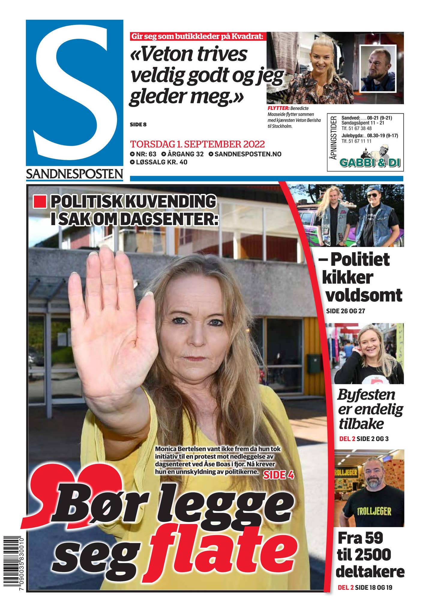 Sandnesposten 1. september 2022 inkl. bilag by Dalane Tidende - Issuu