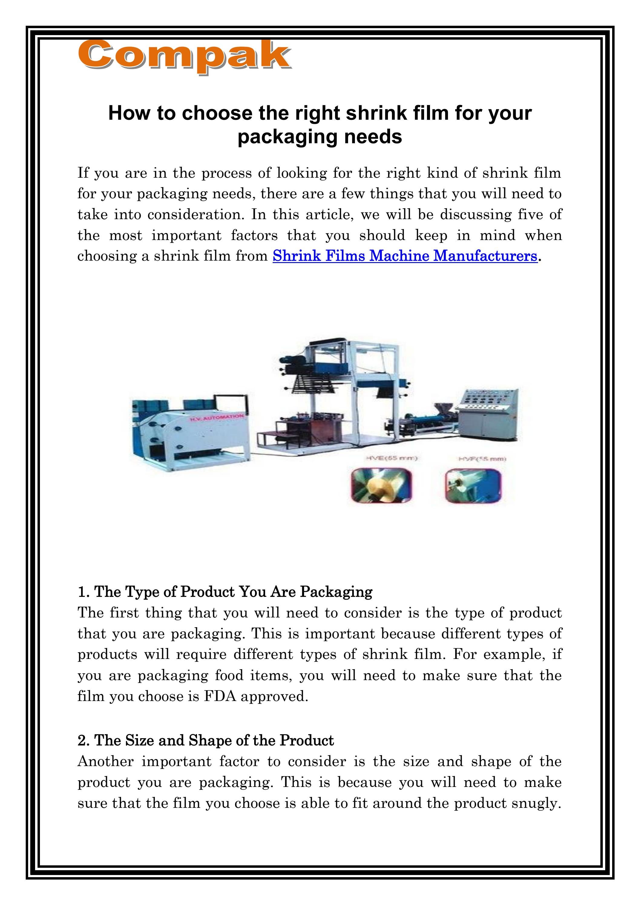How to choose the right shrink film for your packaging needs by compak
