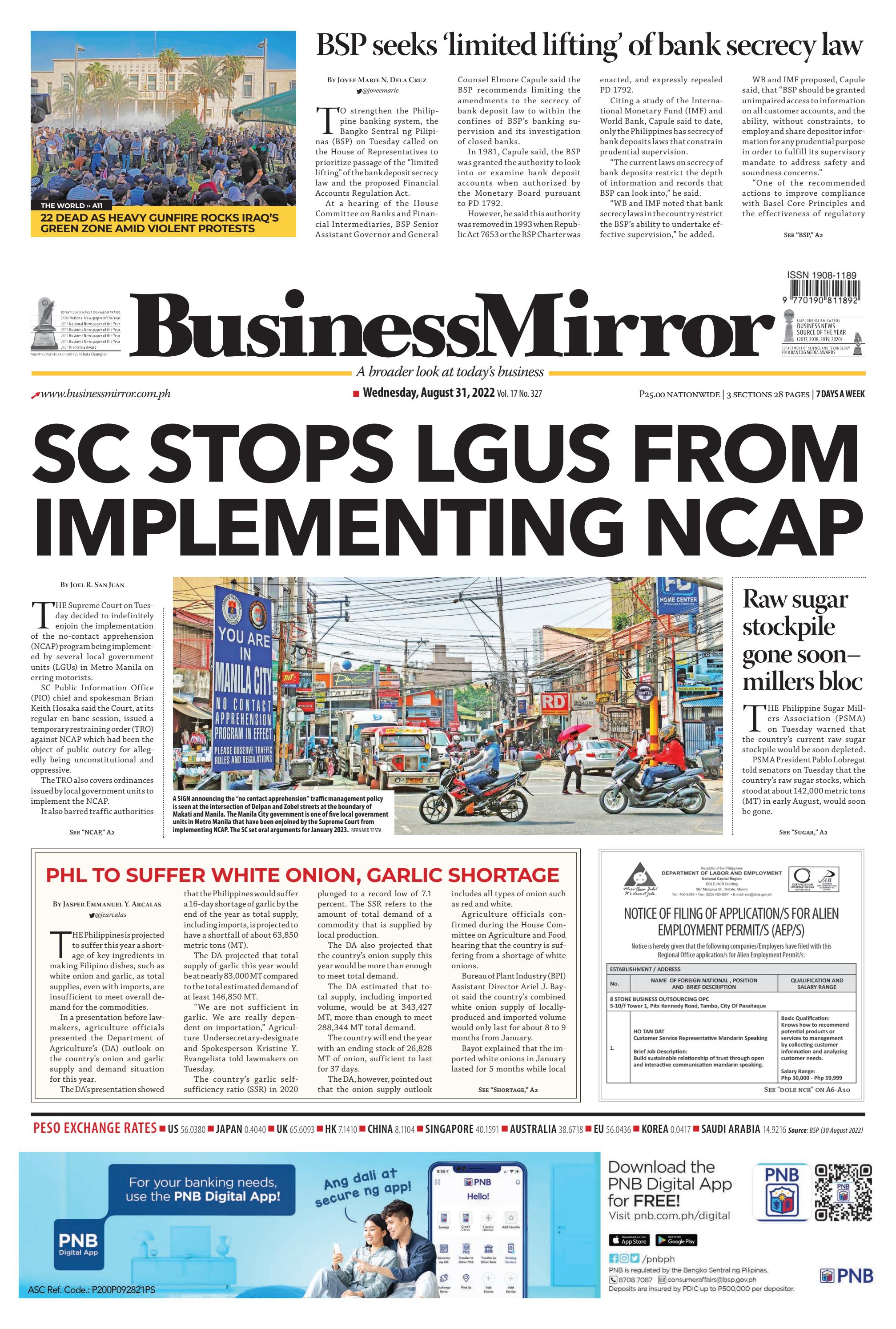 BusinessMirror August 31, 2022 by BusinessMirror - Issuu