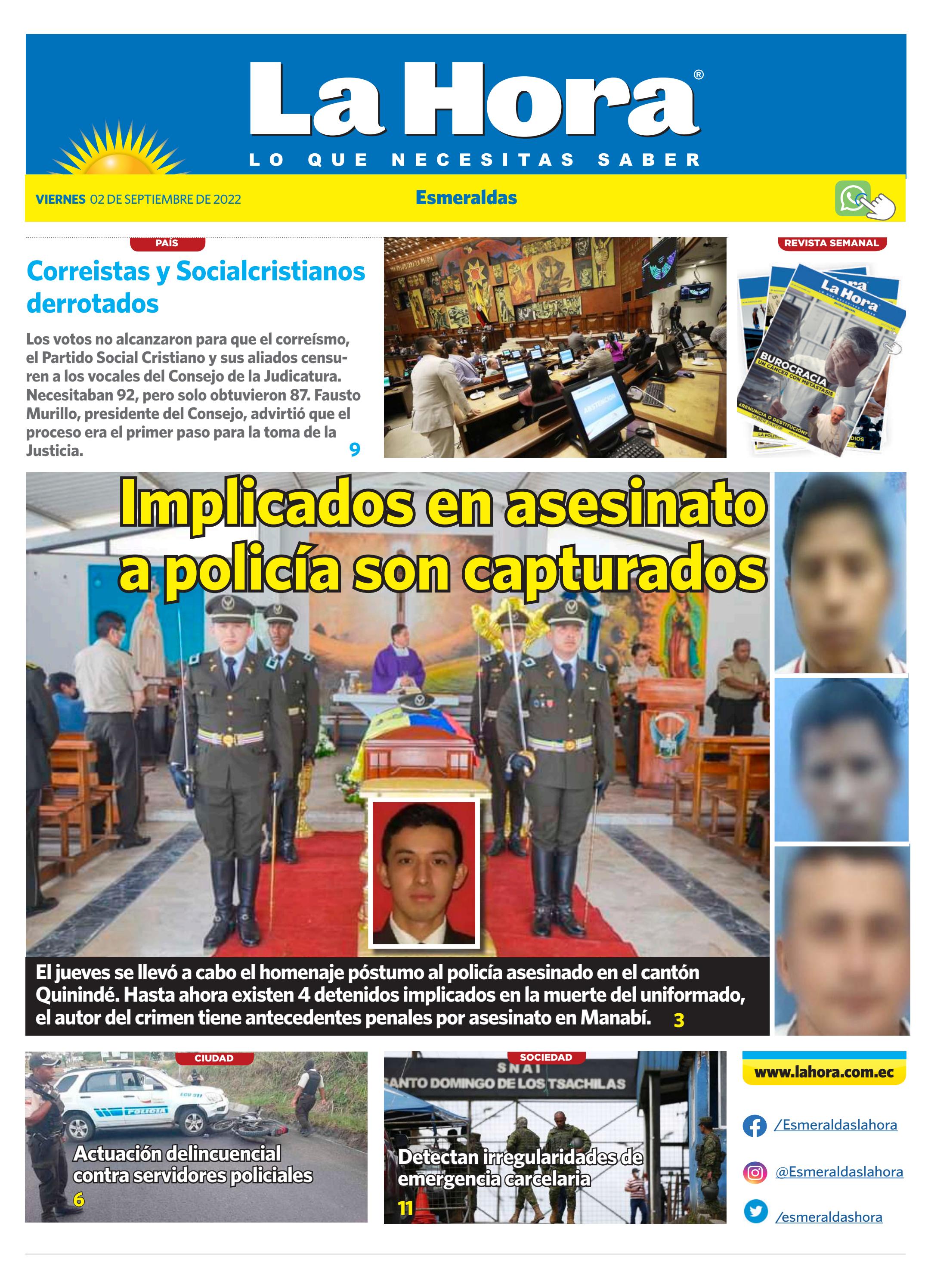 Esmeraldas 02 de septiembre, 2022 by LA HORA Ecuador Issuu