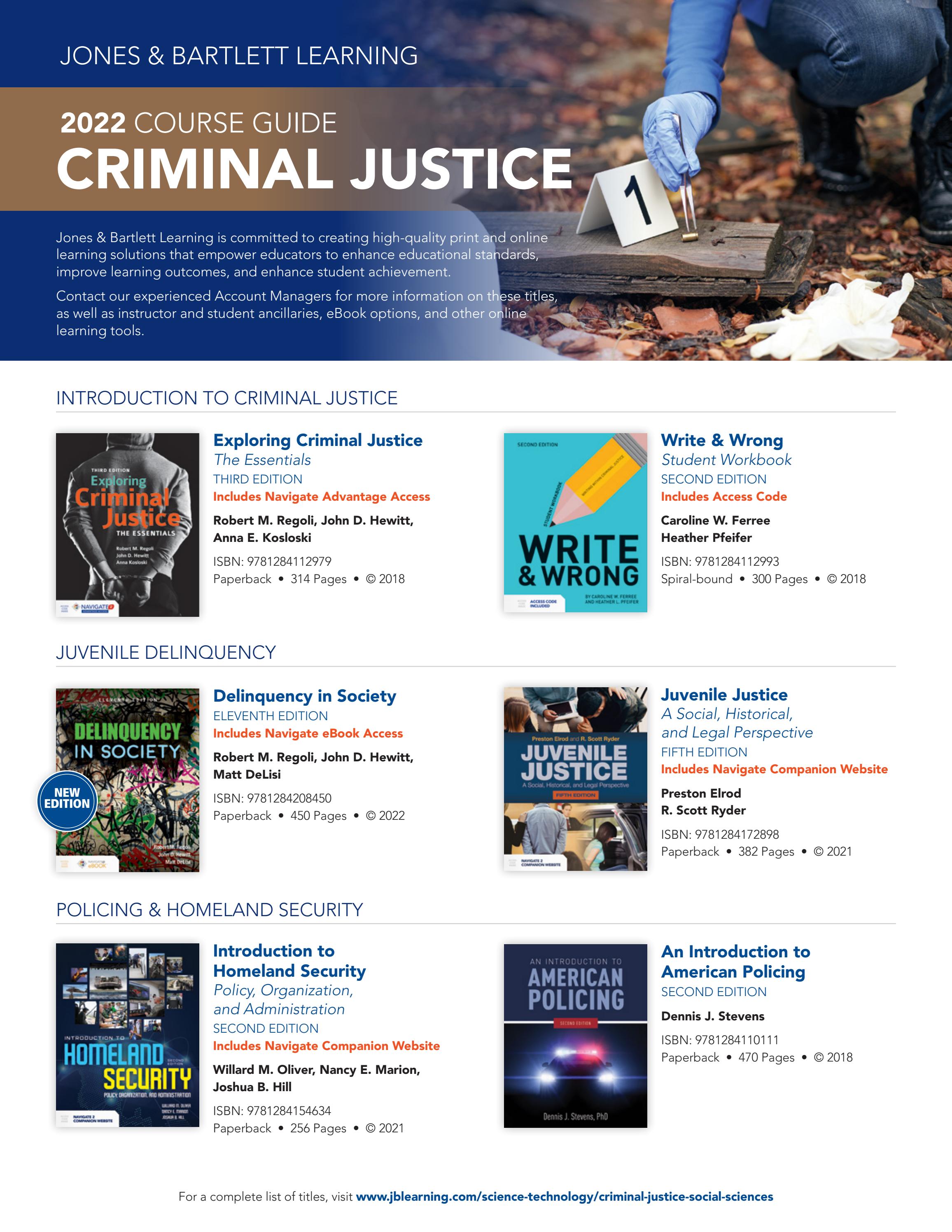 Jones & Bartlett Criminal Justice 2022 Course Guide by africaconnection