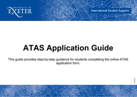 ISSO - ATAS application guide by University of Exeter - Issuu