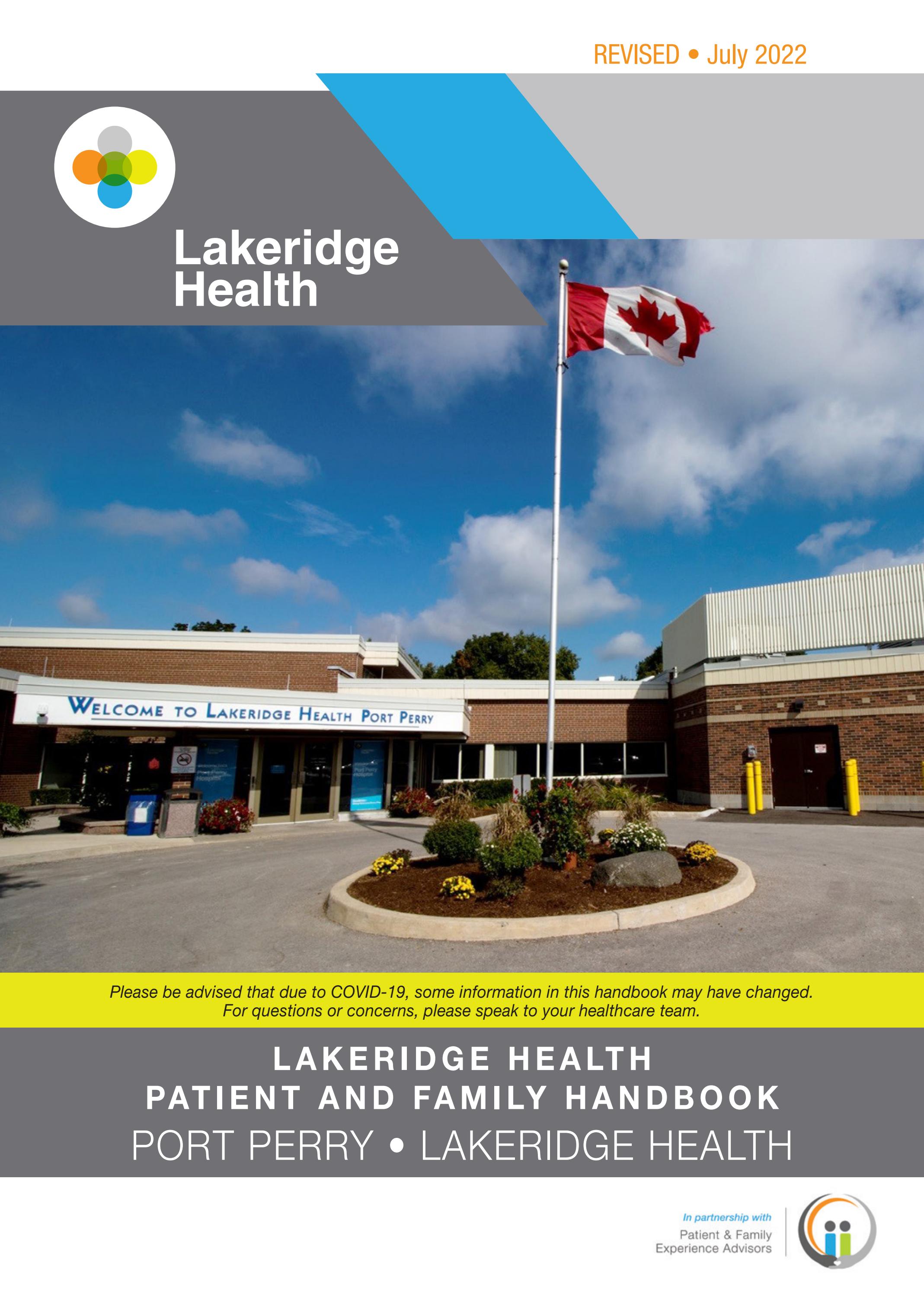 Lakeridge Health Patient and Family Handbook Port Perry Hospital by