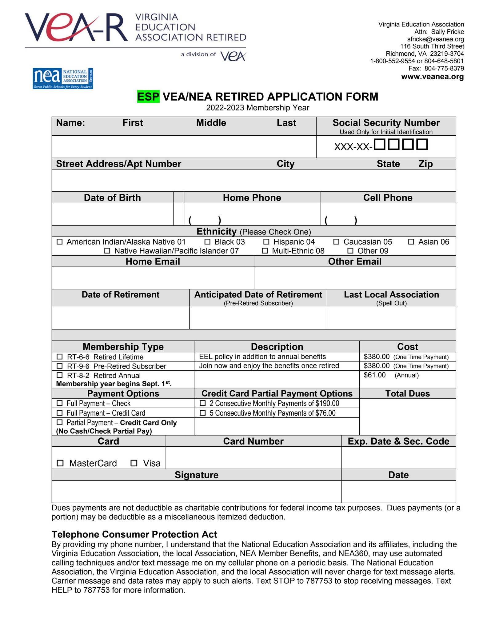 ESP VEA/NEA RETIRED APPLICATION FORM 2022 by veanea - Issuu