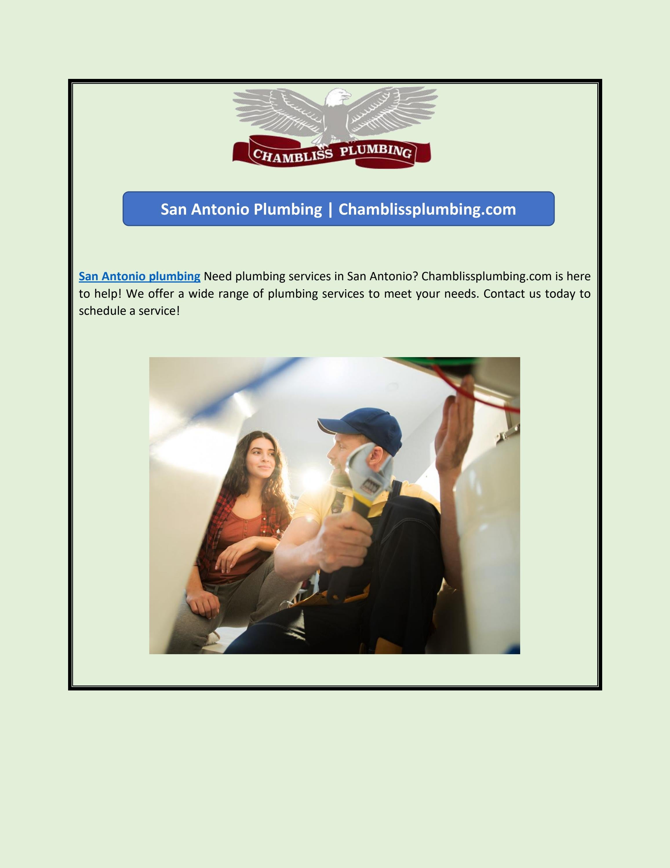 San Antonio Plumbing by Chambliss Plumbing