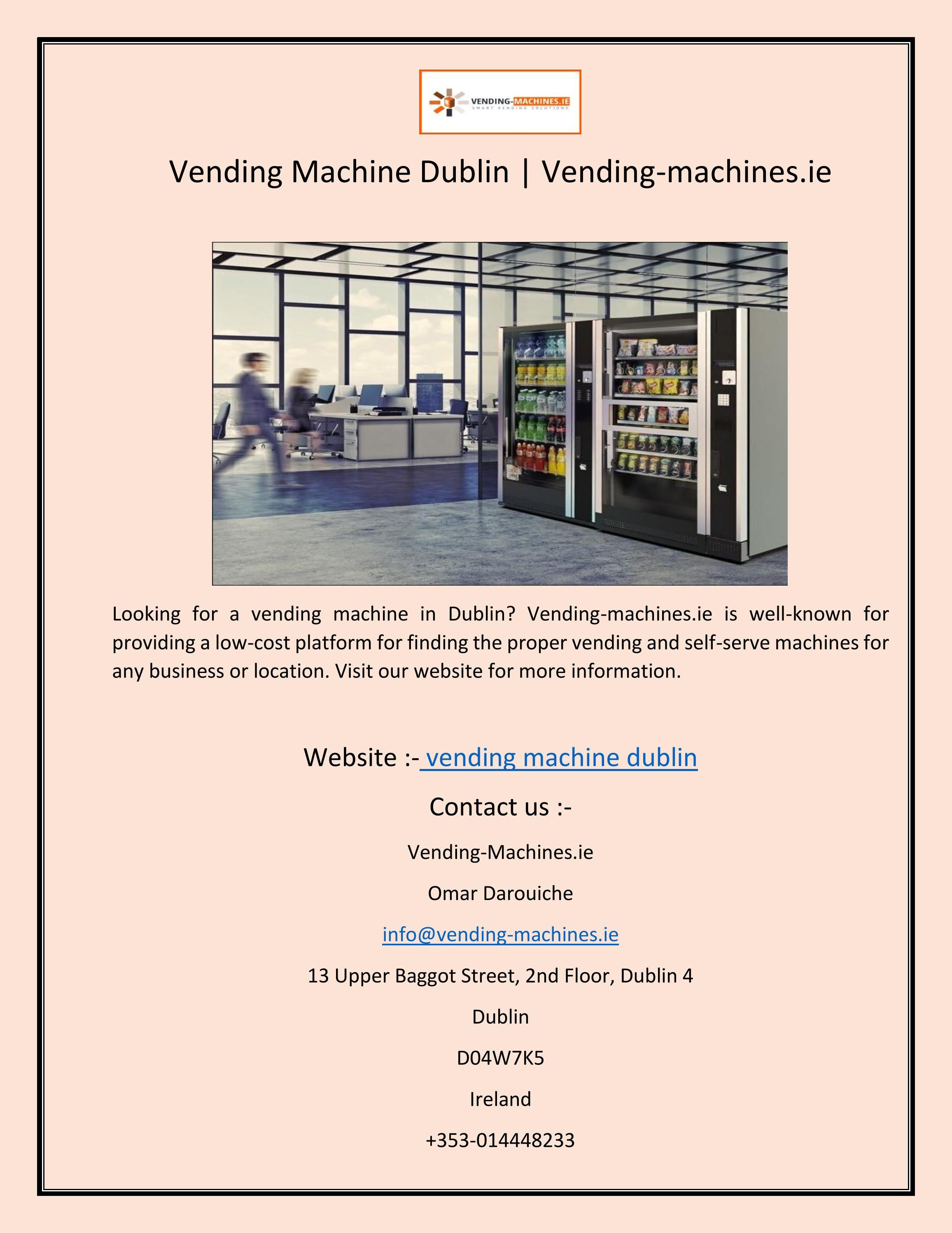 Vending Machine Dublin Vendingmachines.ie by VendingMachines.ie Issuu