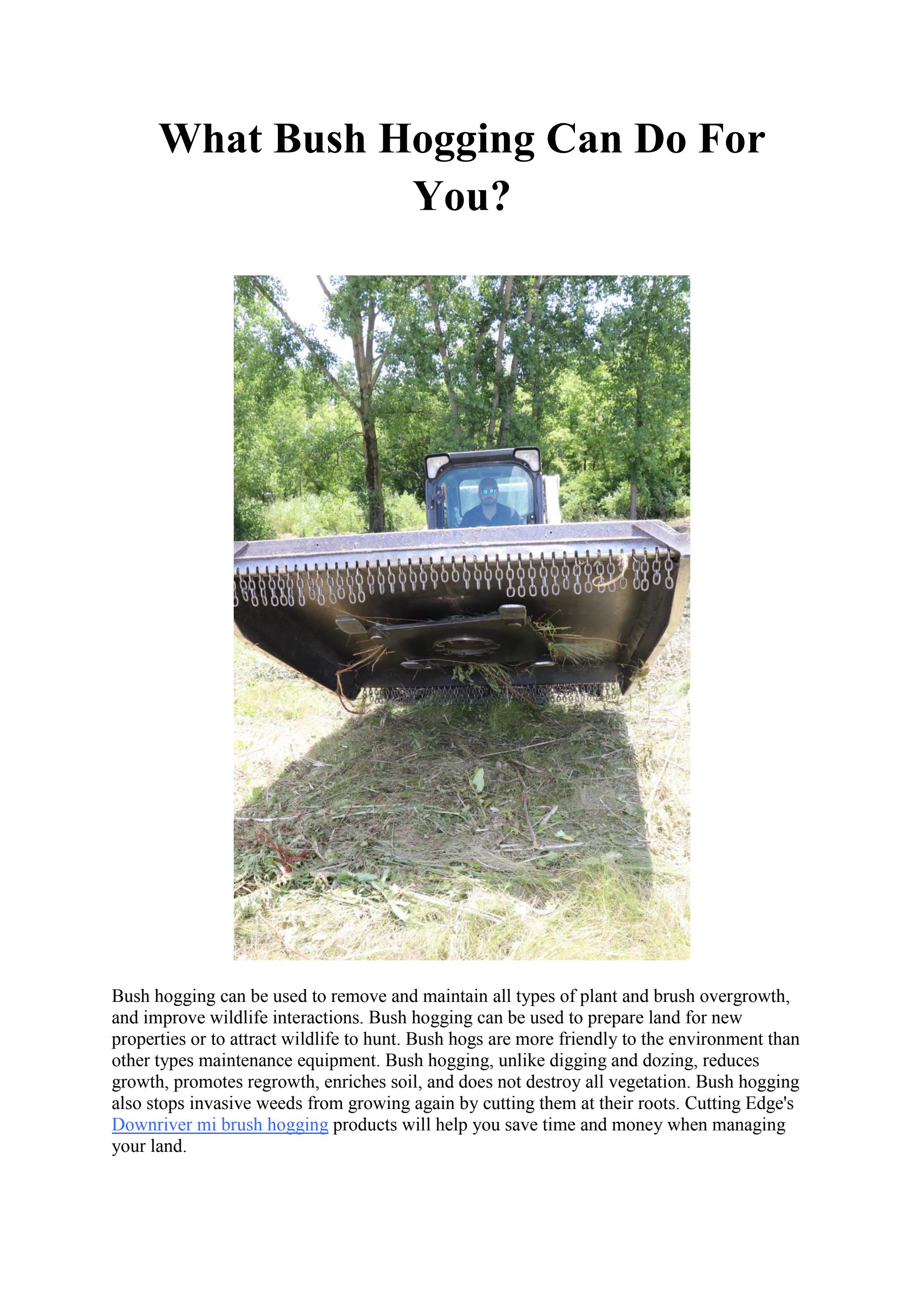 What Bush Hogging Can Do For You? by chandking19 Issuu