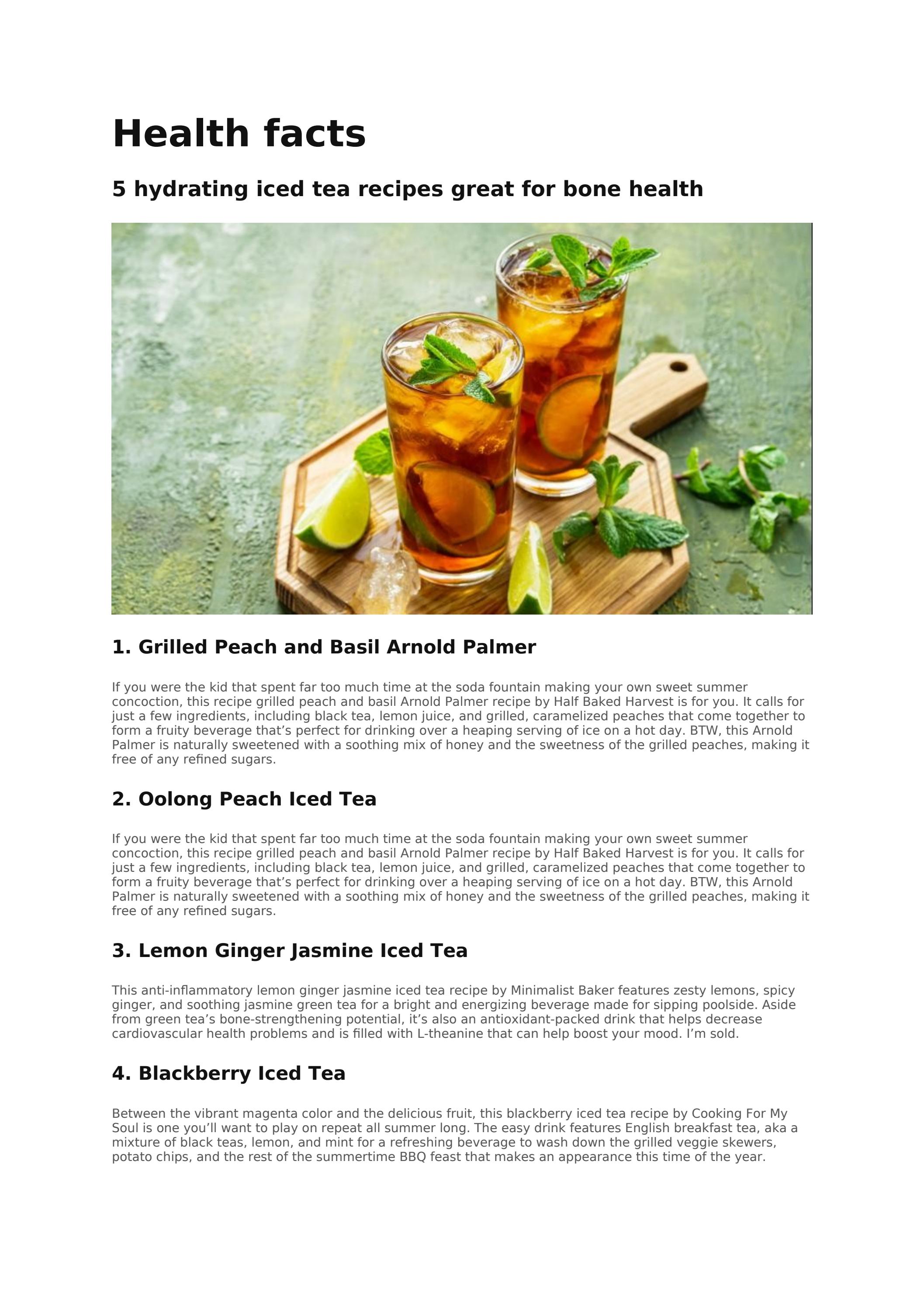 5 hydrating iced tea recipes great for bone health by Sacks Bee Issuu