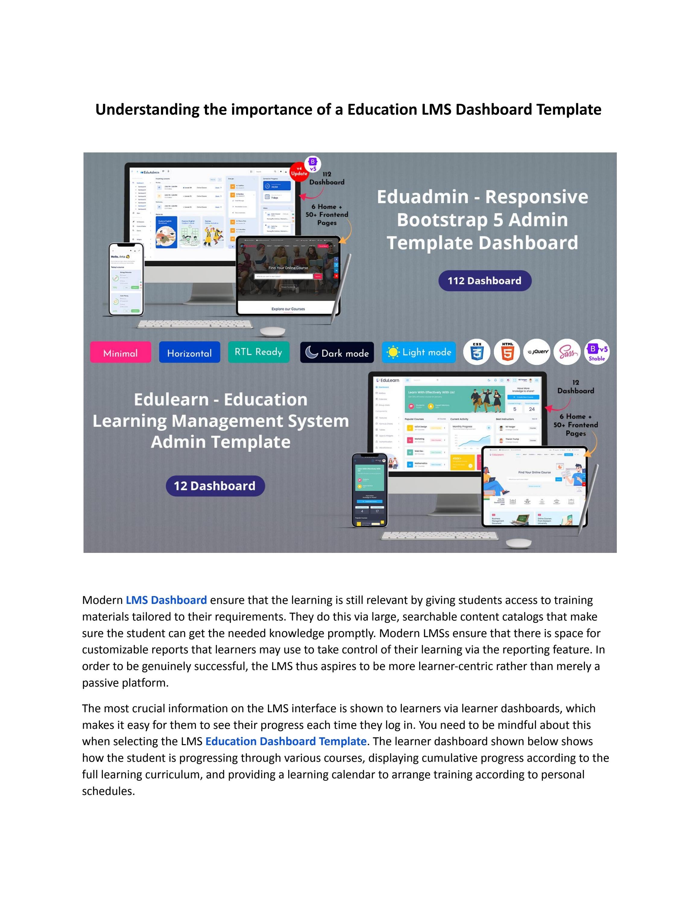 Understanding the importance of a Education LMS Dashboard Template by ...