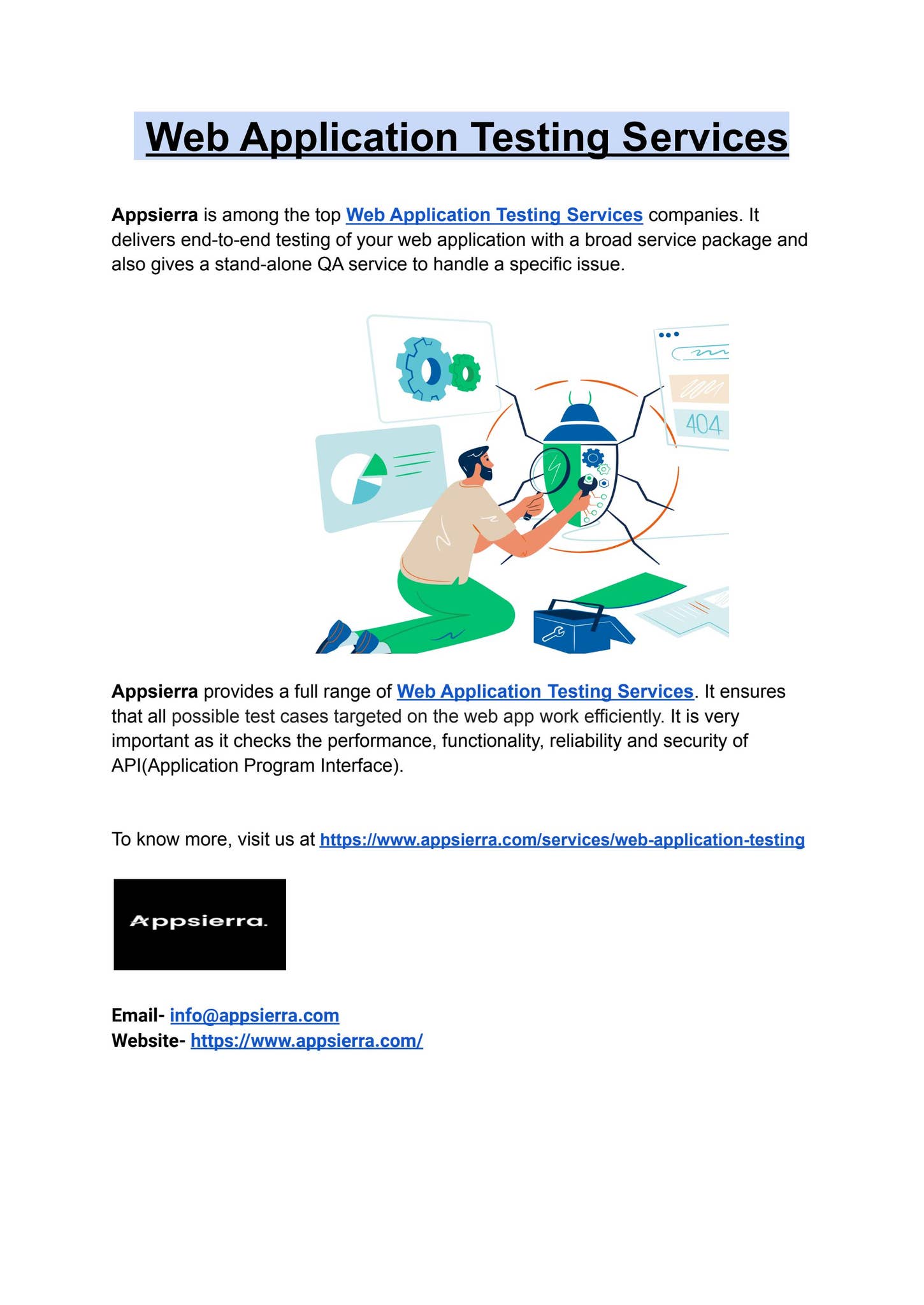 Web Application Testing Services by Appsierra 22 - Issuu