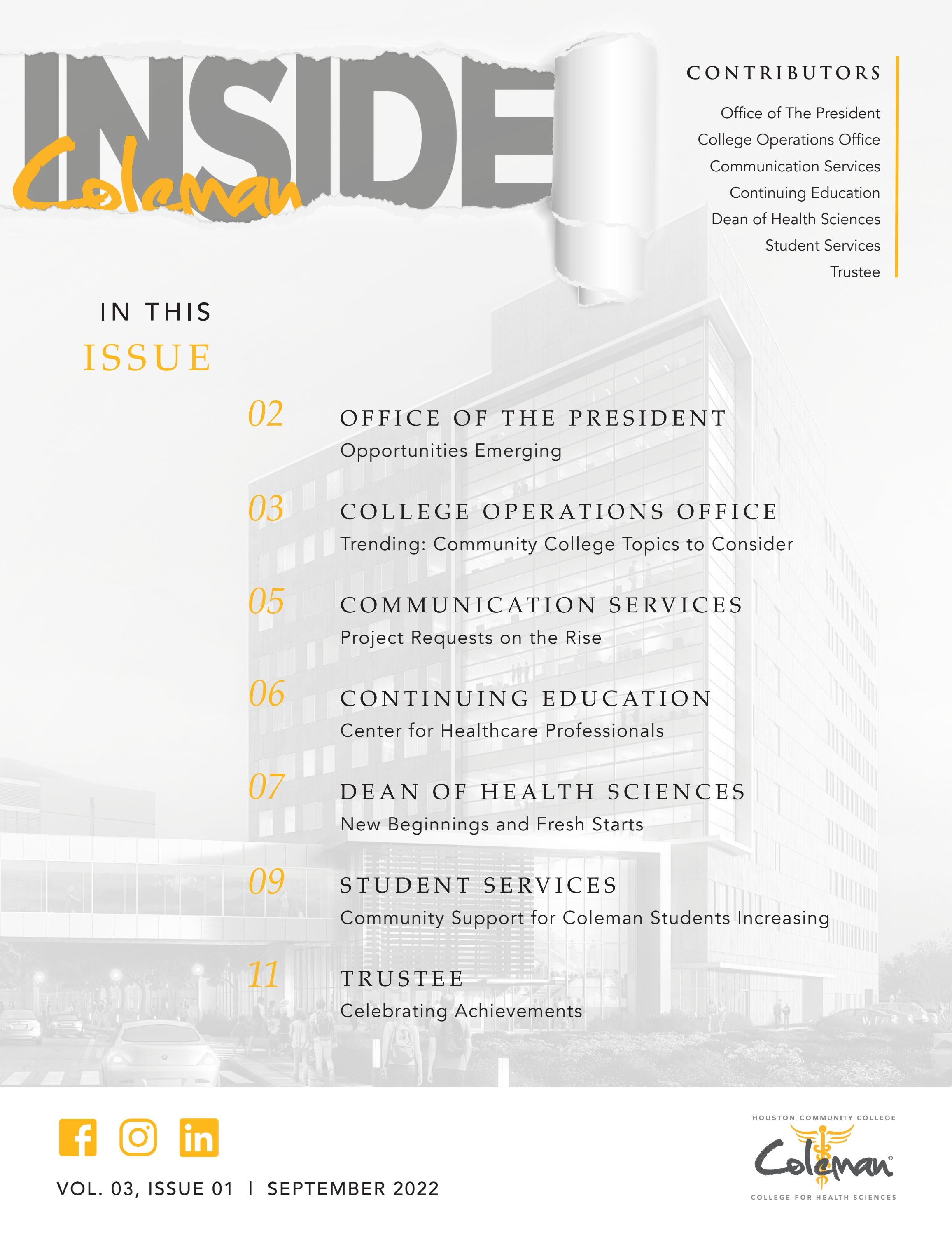 Inside Coleman Newsletter_FY23 Q1 by hcccoleman Issuu