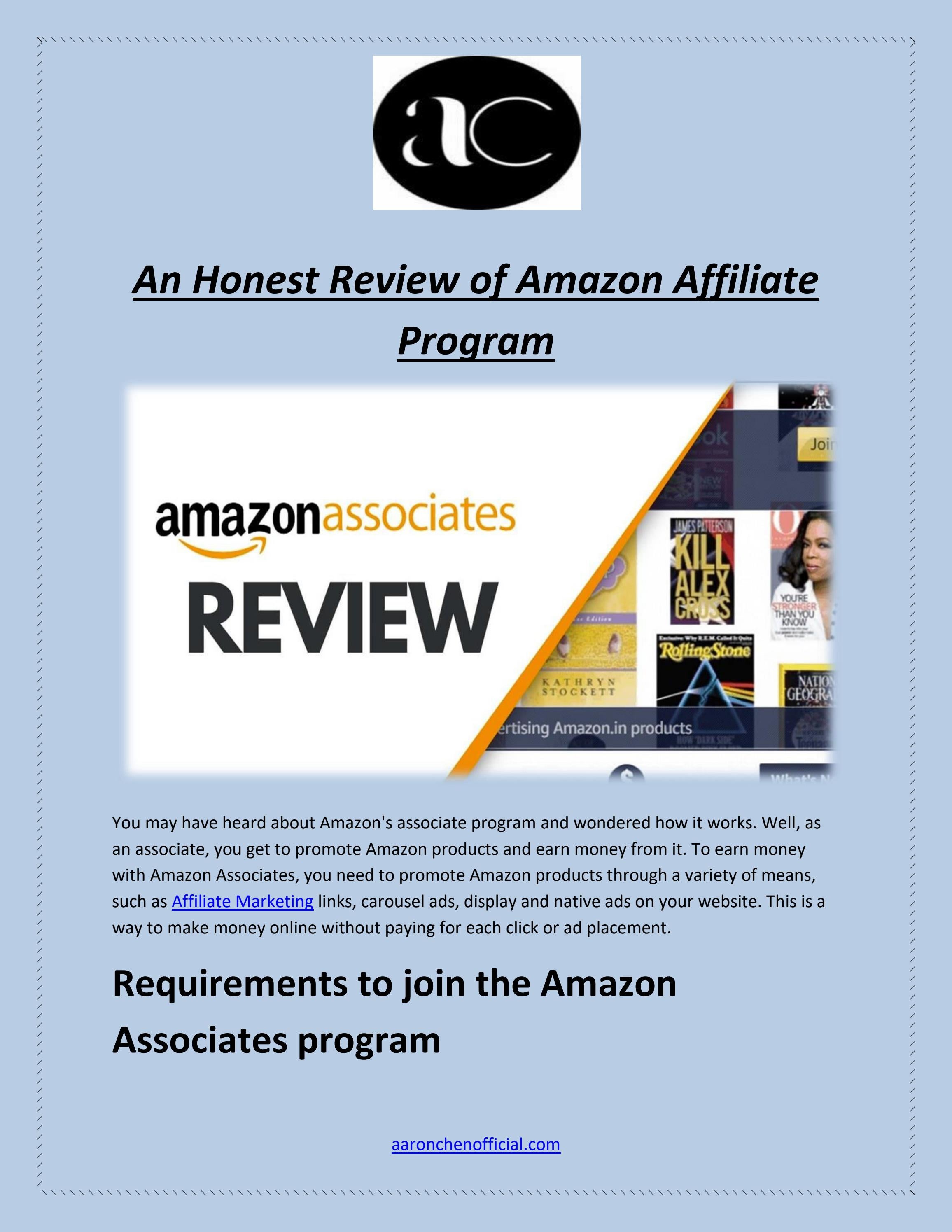 How to Earn Money With Amazon Associates Reviews by Aaron Chen Issuu