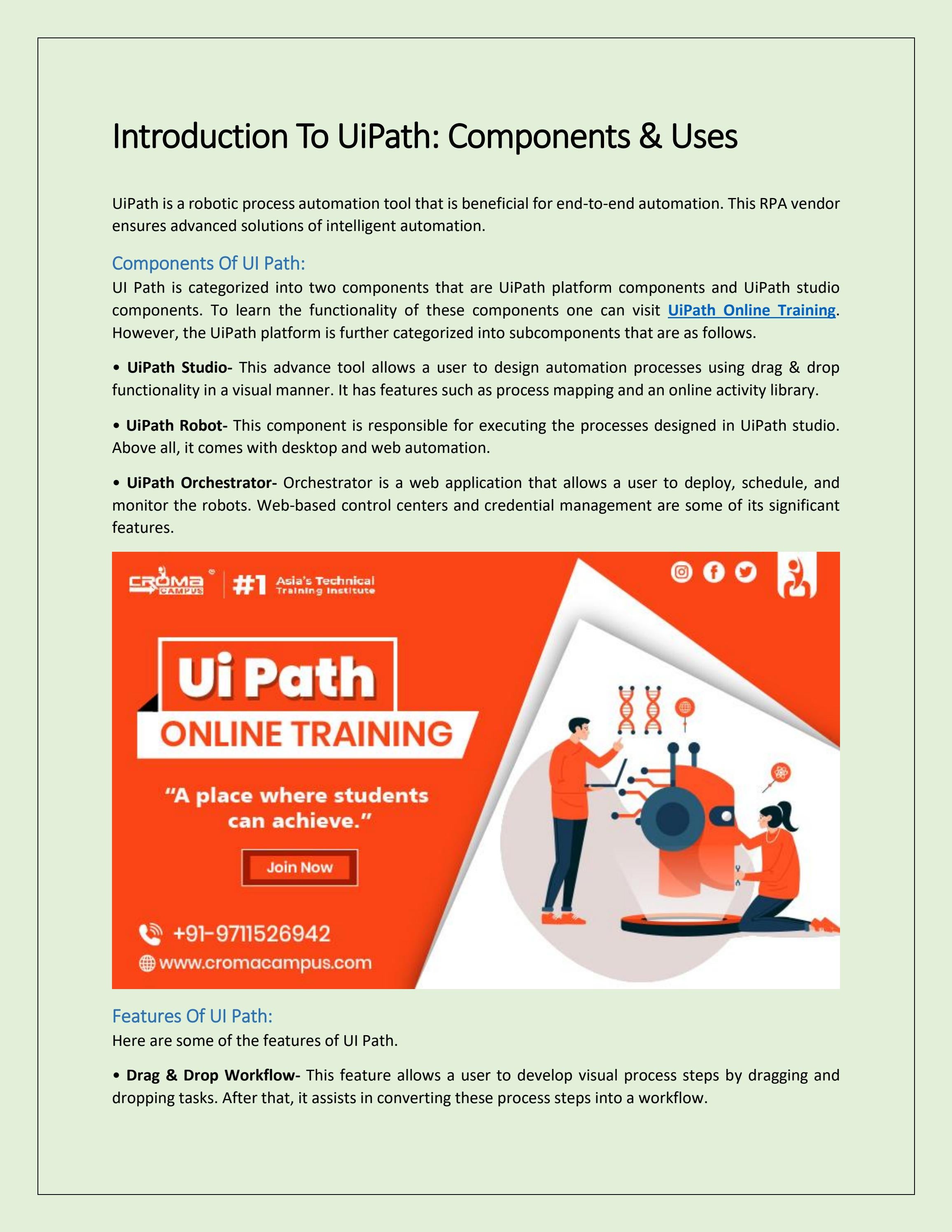 Introduction To UiPath: Components & Uses by cromacampuseducation - Issuu