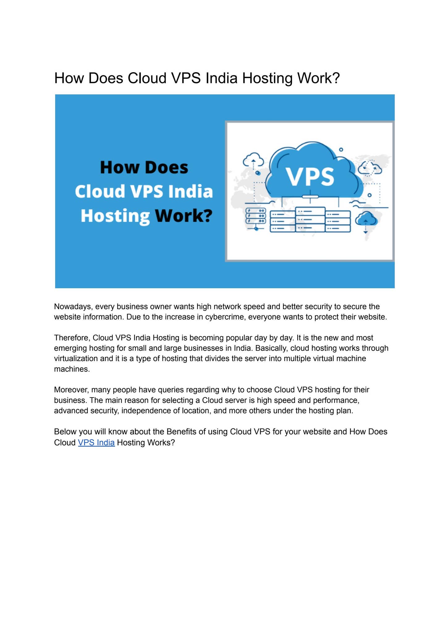 How Does Cloud VPS Hosting In India Work? by eva sharma - Issuu