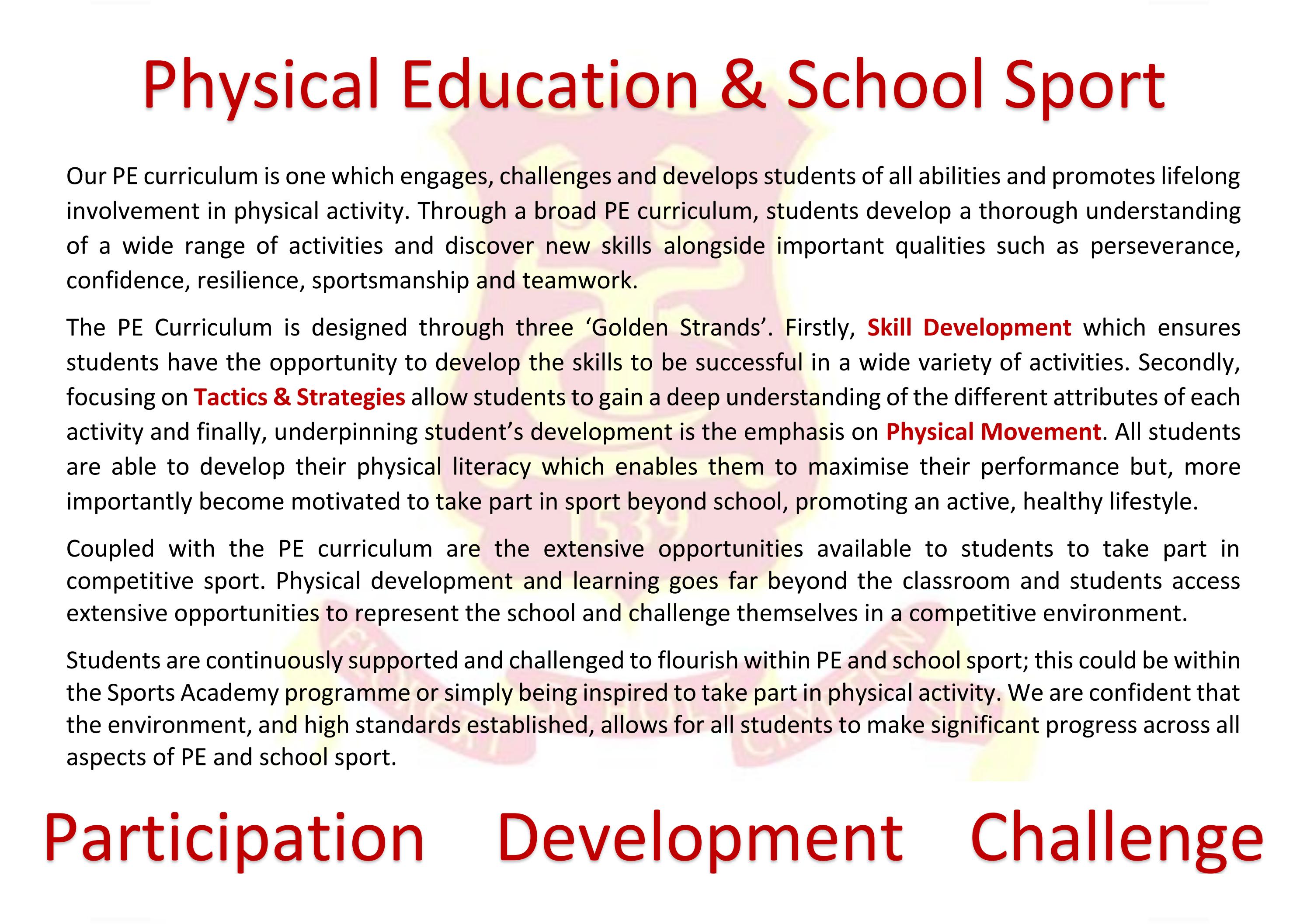PE vision - participation-development-challenge by The Crypt School - Issuu