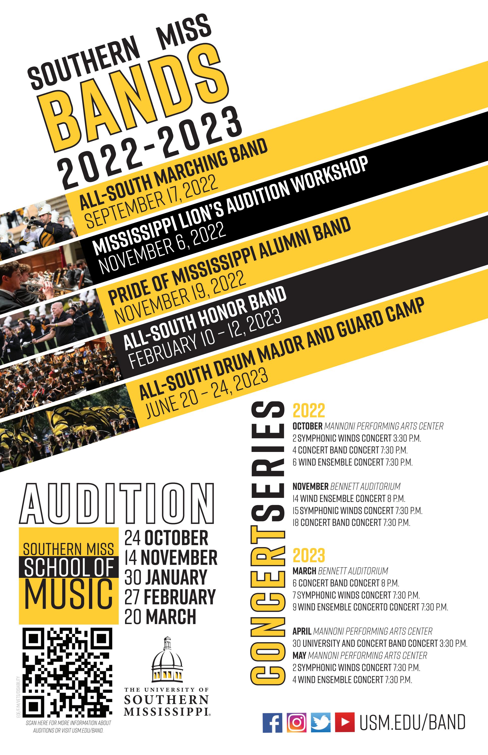 Southern Miss Bands 202223 Season by The University of Southern