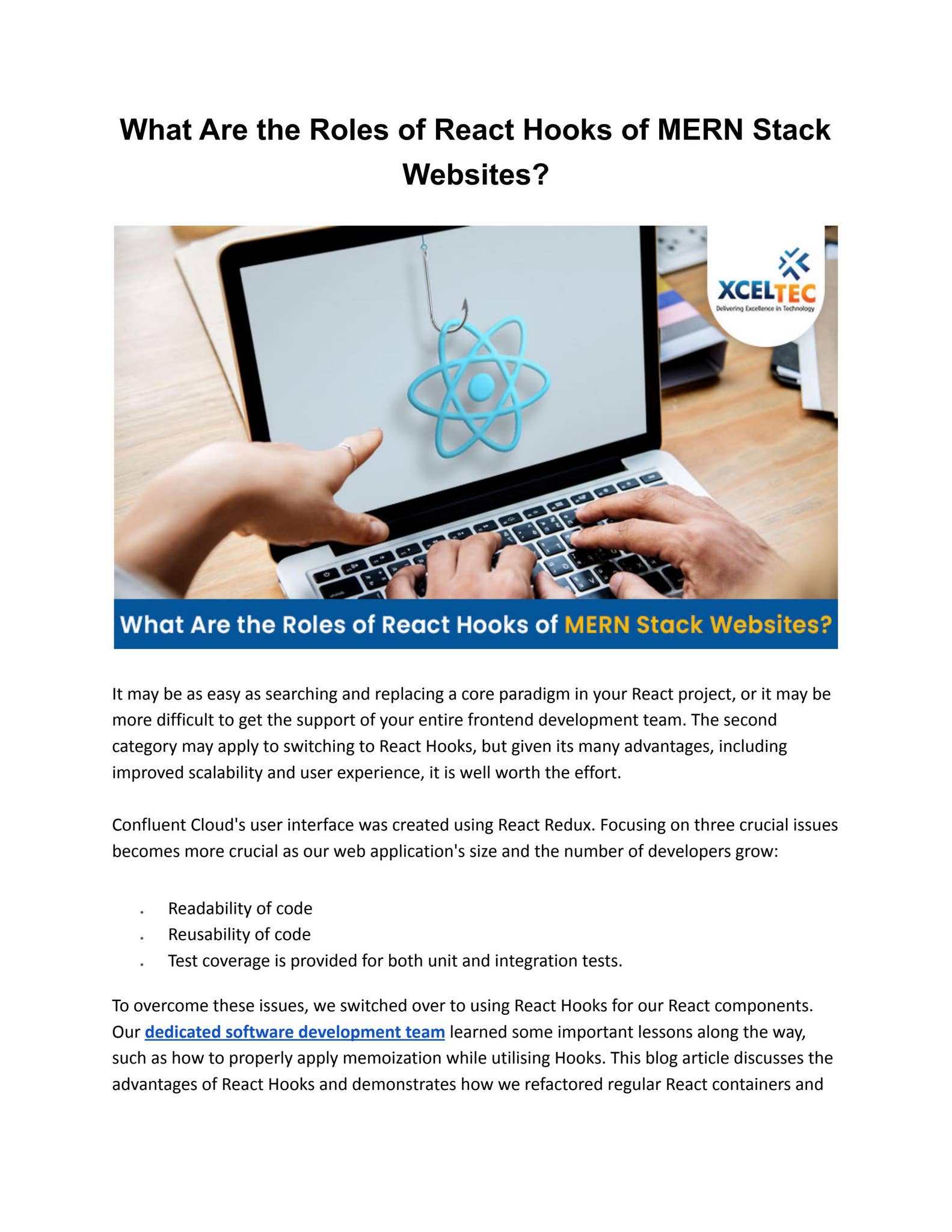 React Hooks of MERN Stack for Websites | XcelTec by XcelTec Interactive ...