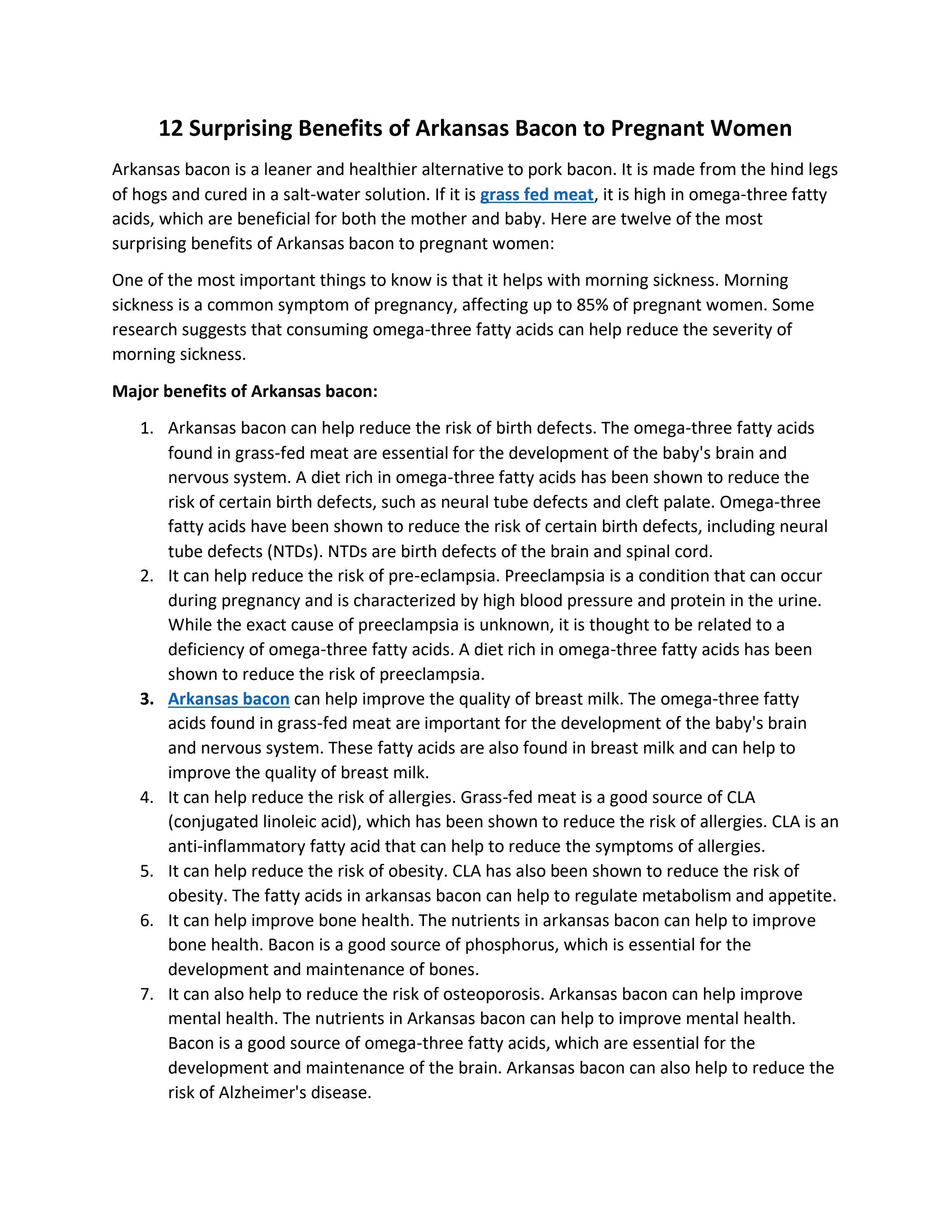 12 Surprising Benefits of Arkansas Bacon to Pregnant Women by