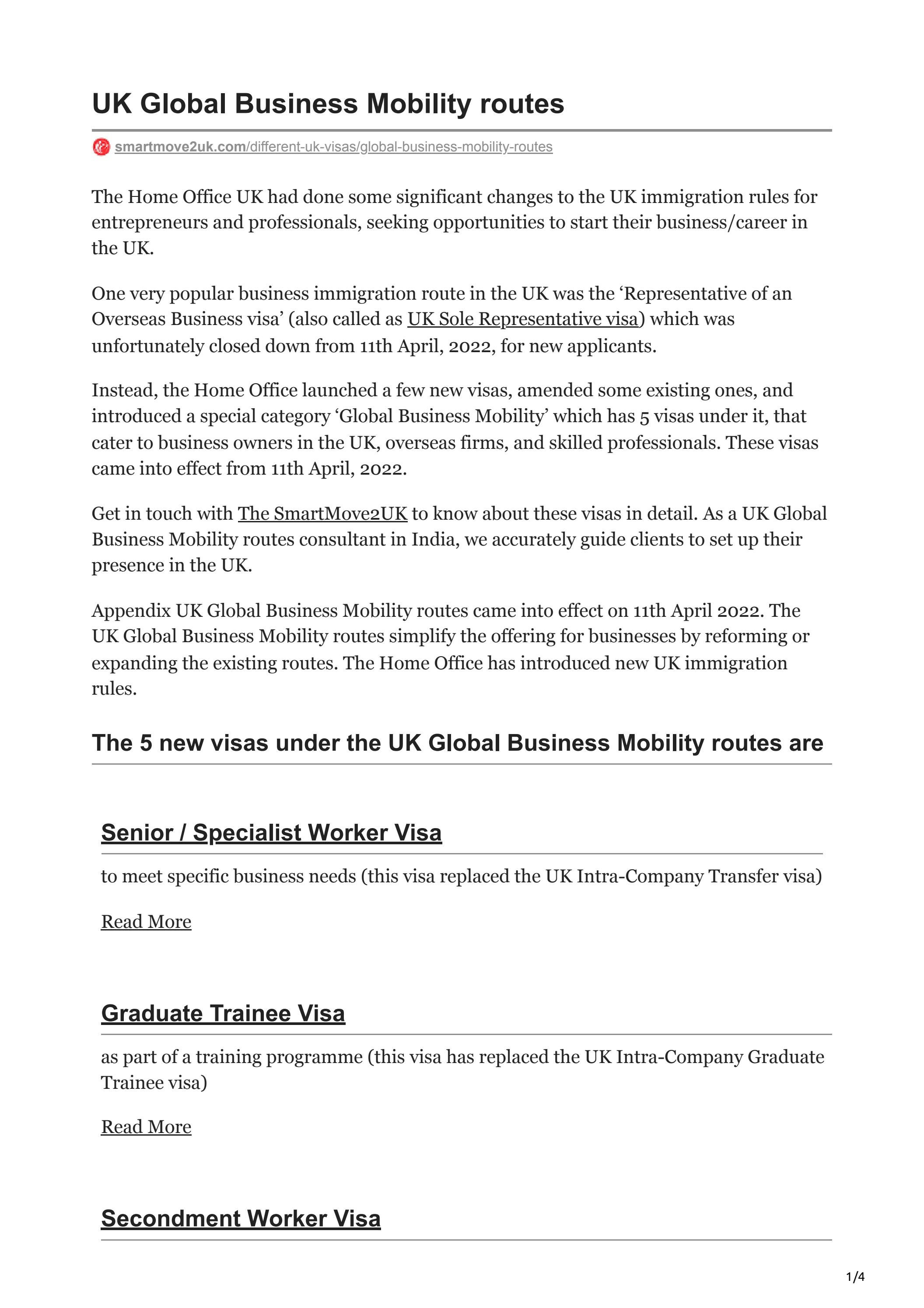 UK Global Business Mobility routes consultant in India by The