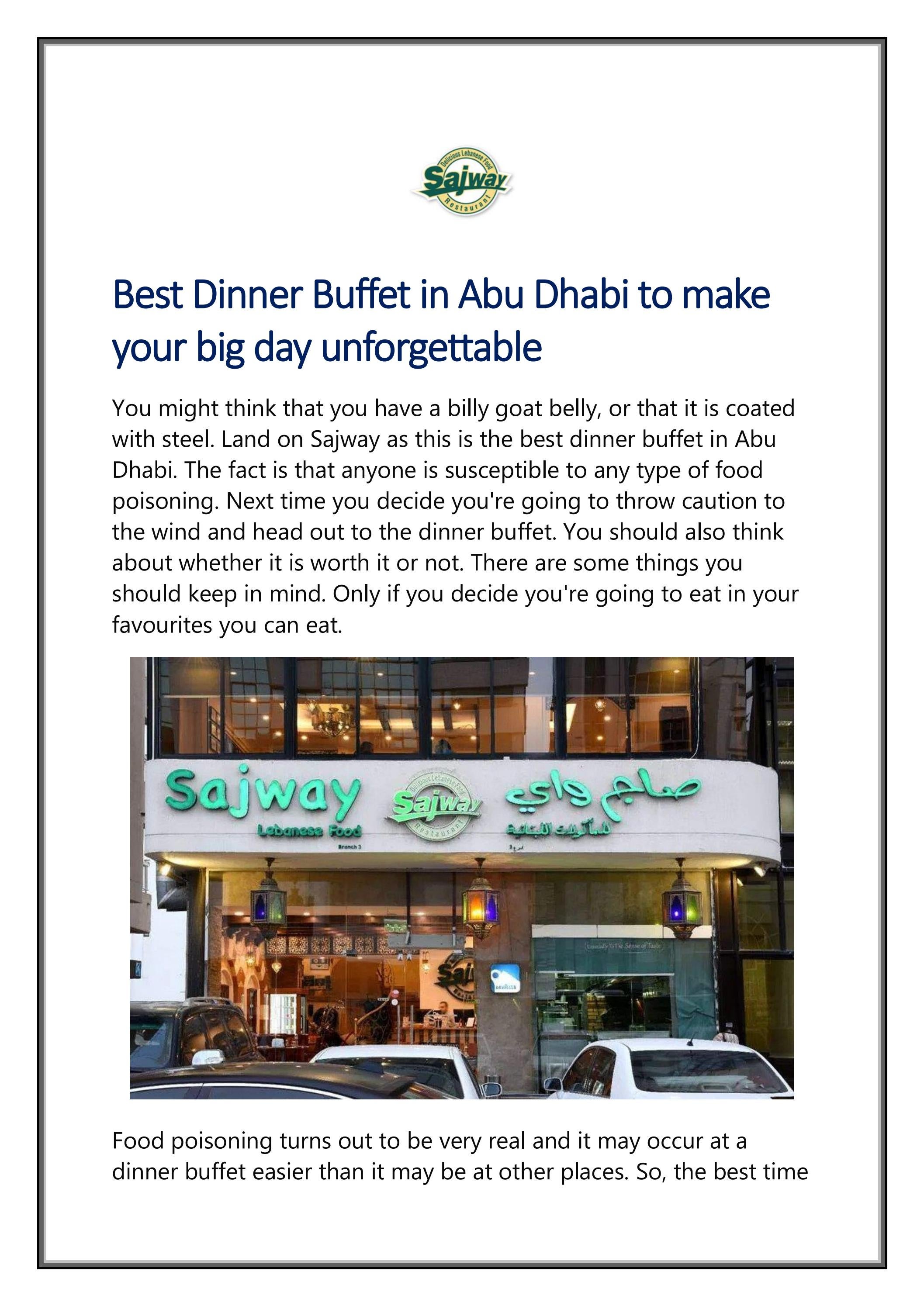 Best Dinner Buffet in Abu Dhabi to make your big d