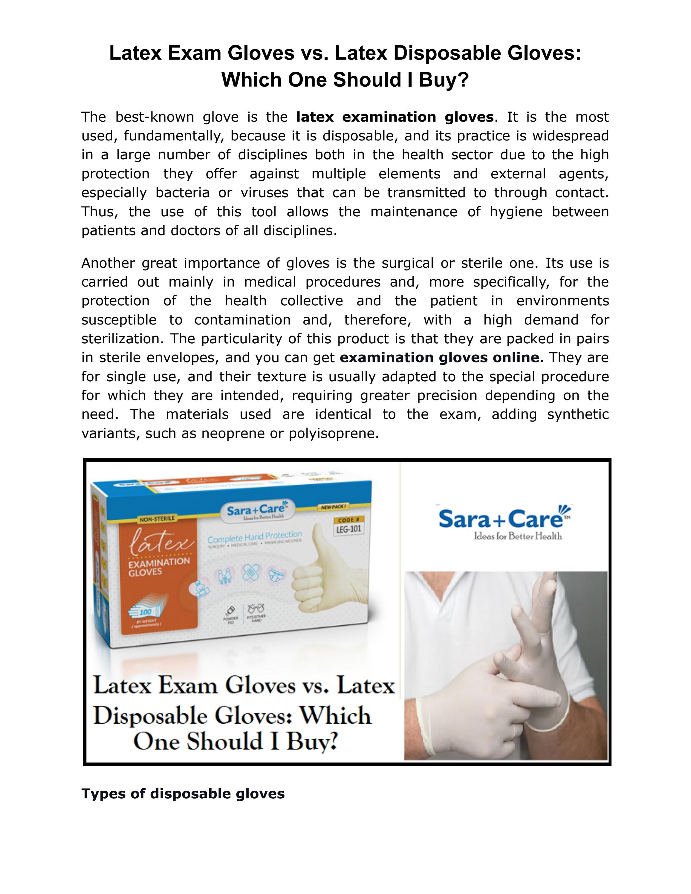 Latex Exam Gloves vs. Latex Disposable Gloves Which One Should I Buy