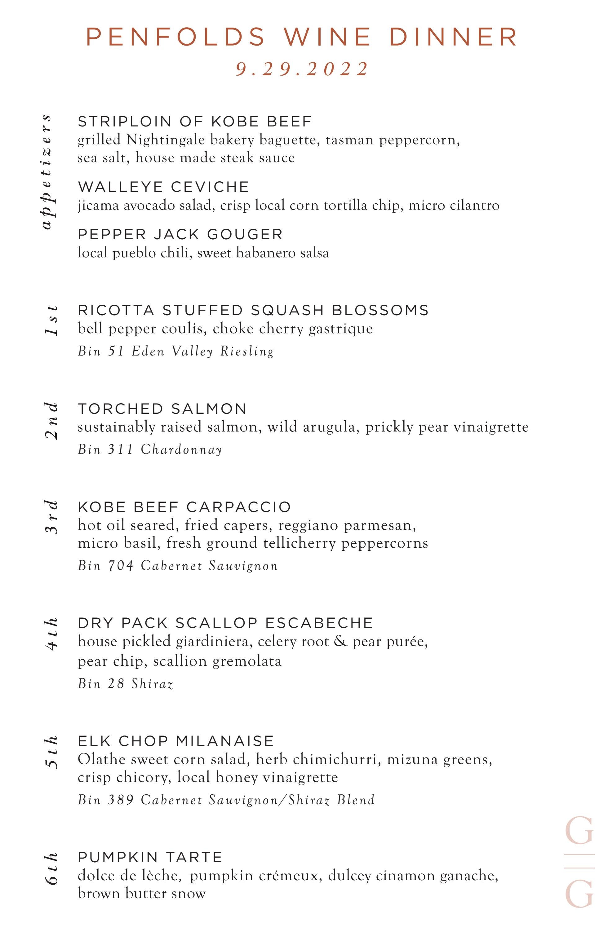 Penfolds Wine Dinner Menu by Issuu