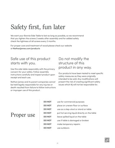 nathanjameshome 家具目录 · Bonnie 边几 Instruction Sheet 第 21 页
