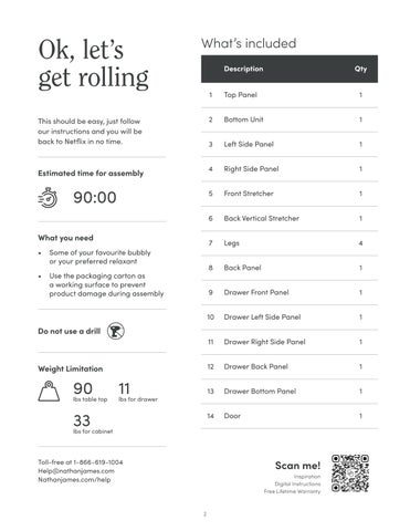 nathanjameshome 家具目录 · Bonnie 边几 Instruction Sheet 第 2 页