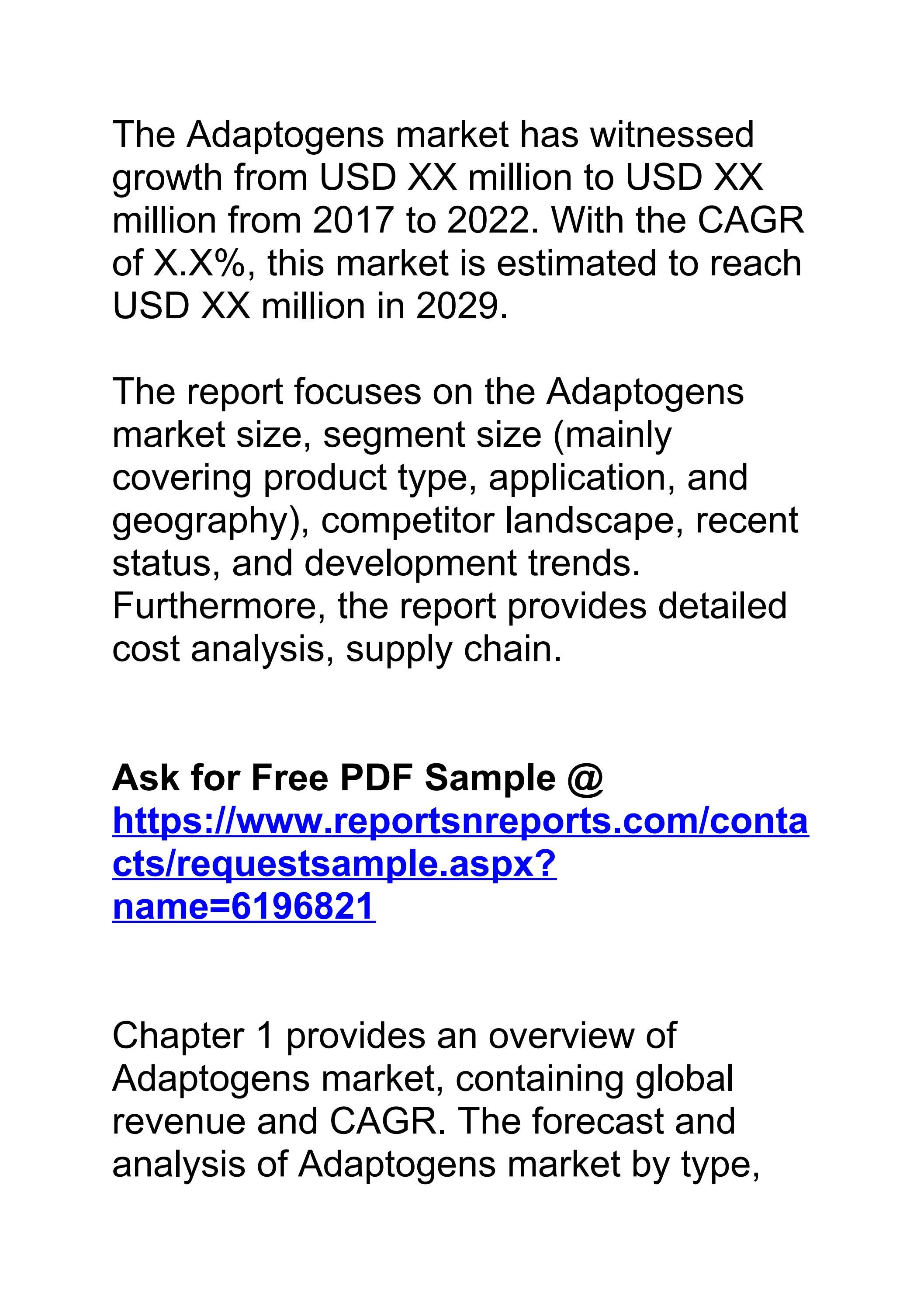 Adaptogens Market Research Report 2022 Industry Size, Current