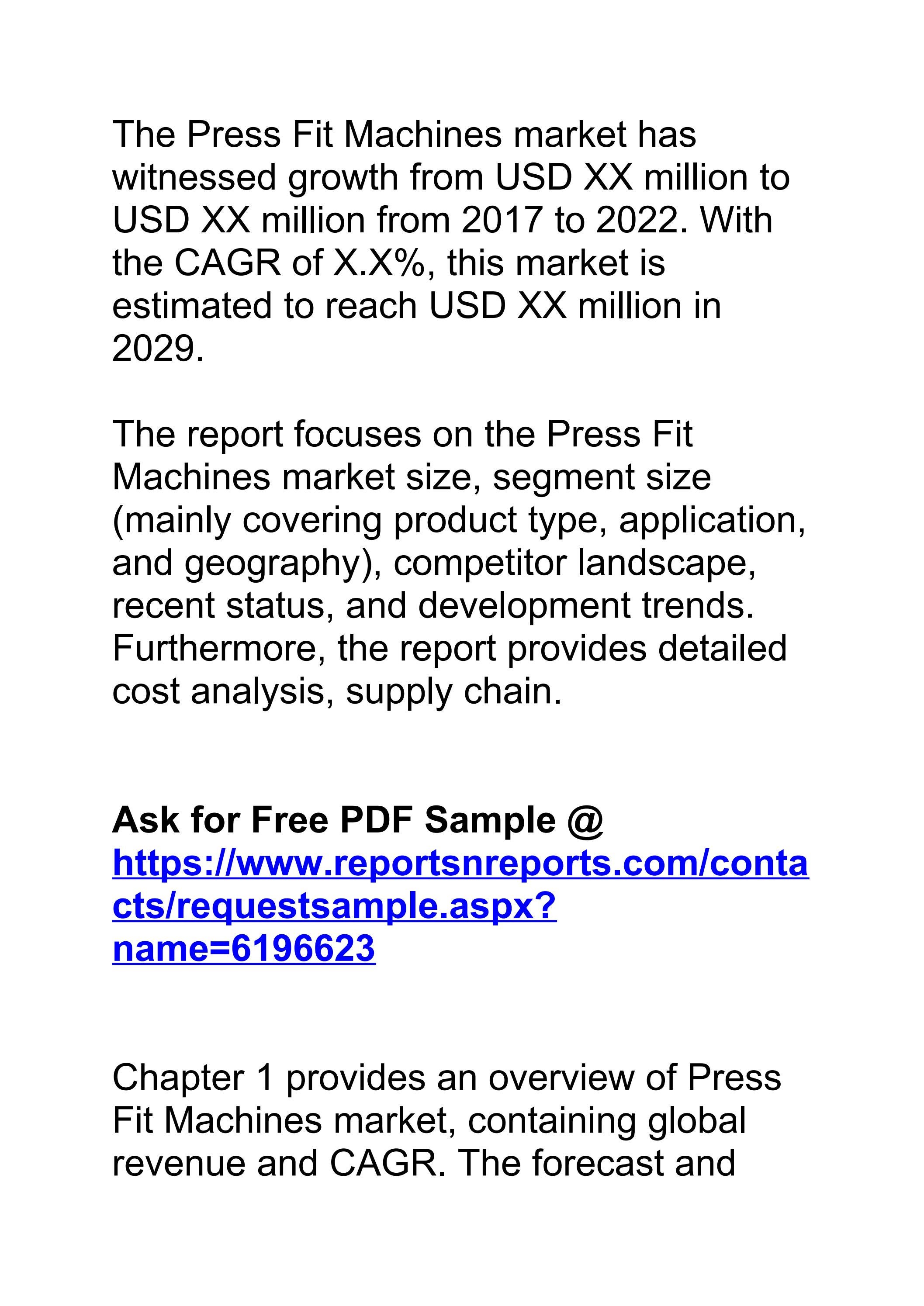 Press Fit Machines Market Research Report 2022 Industry Size, Current