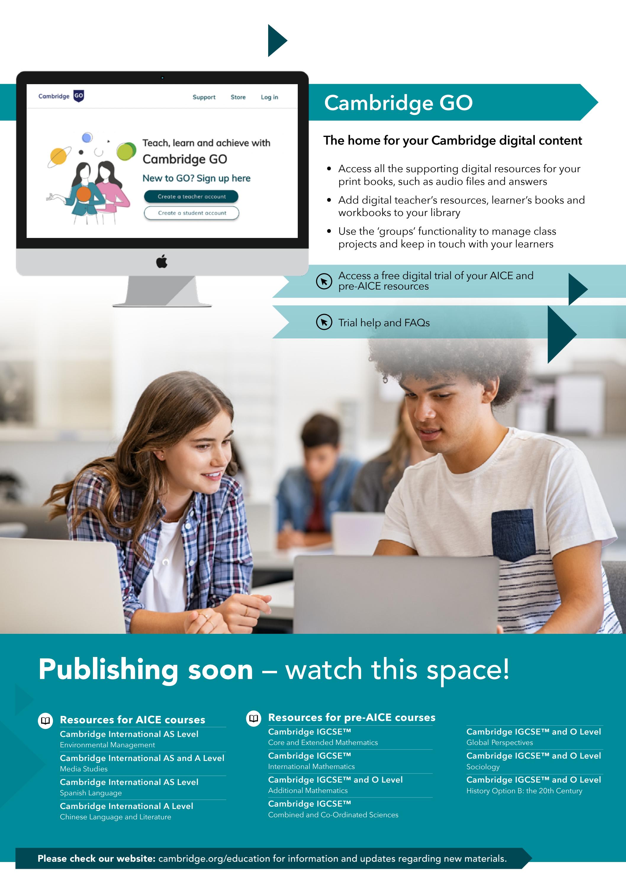 MiamiDade district brochure AICE and preAICE materials by Cambridge