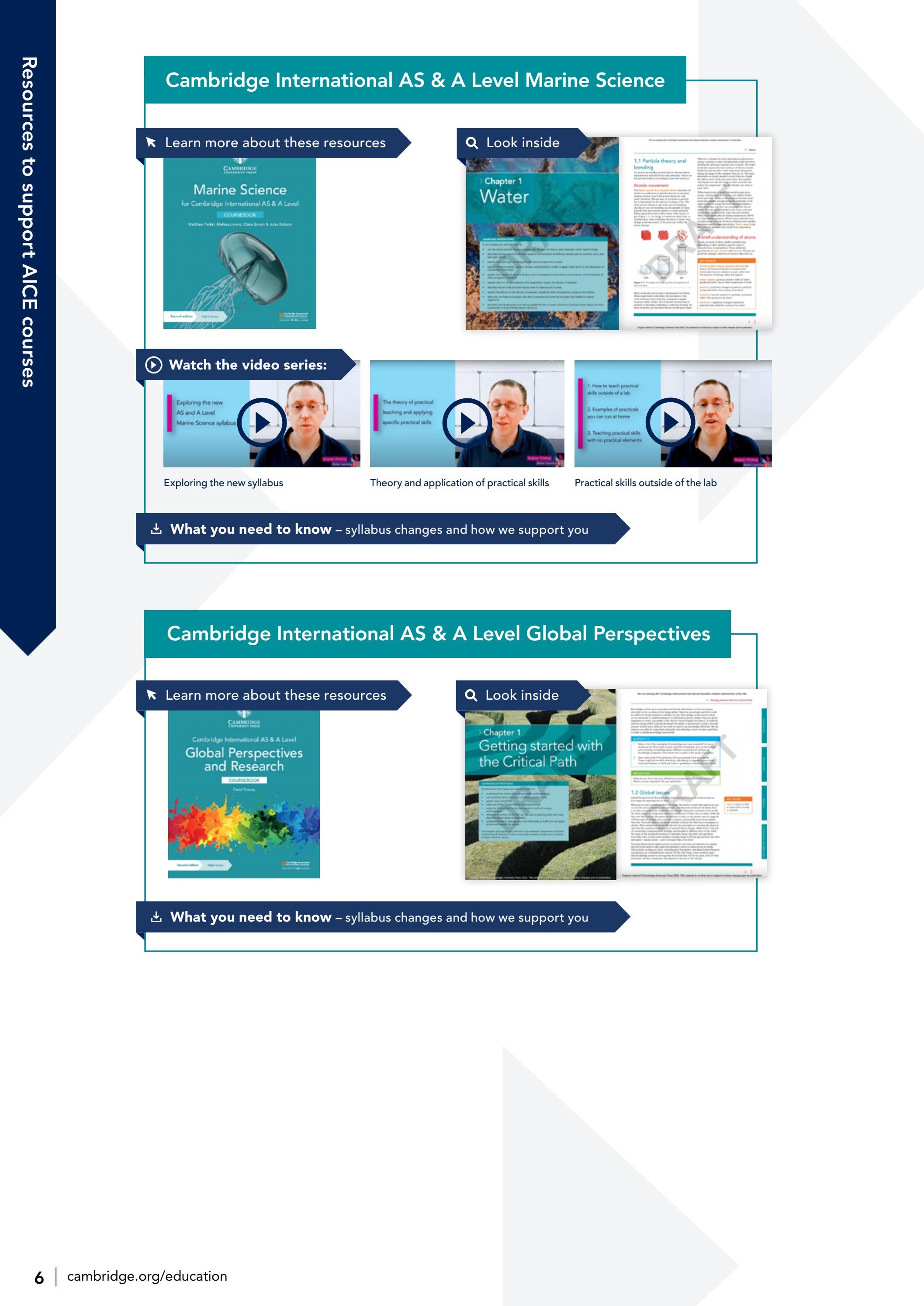 MiamiDade district brochure AICE and preAICE materials by Cambridge