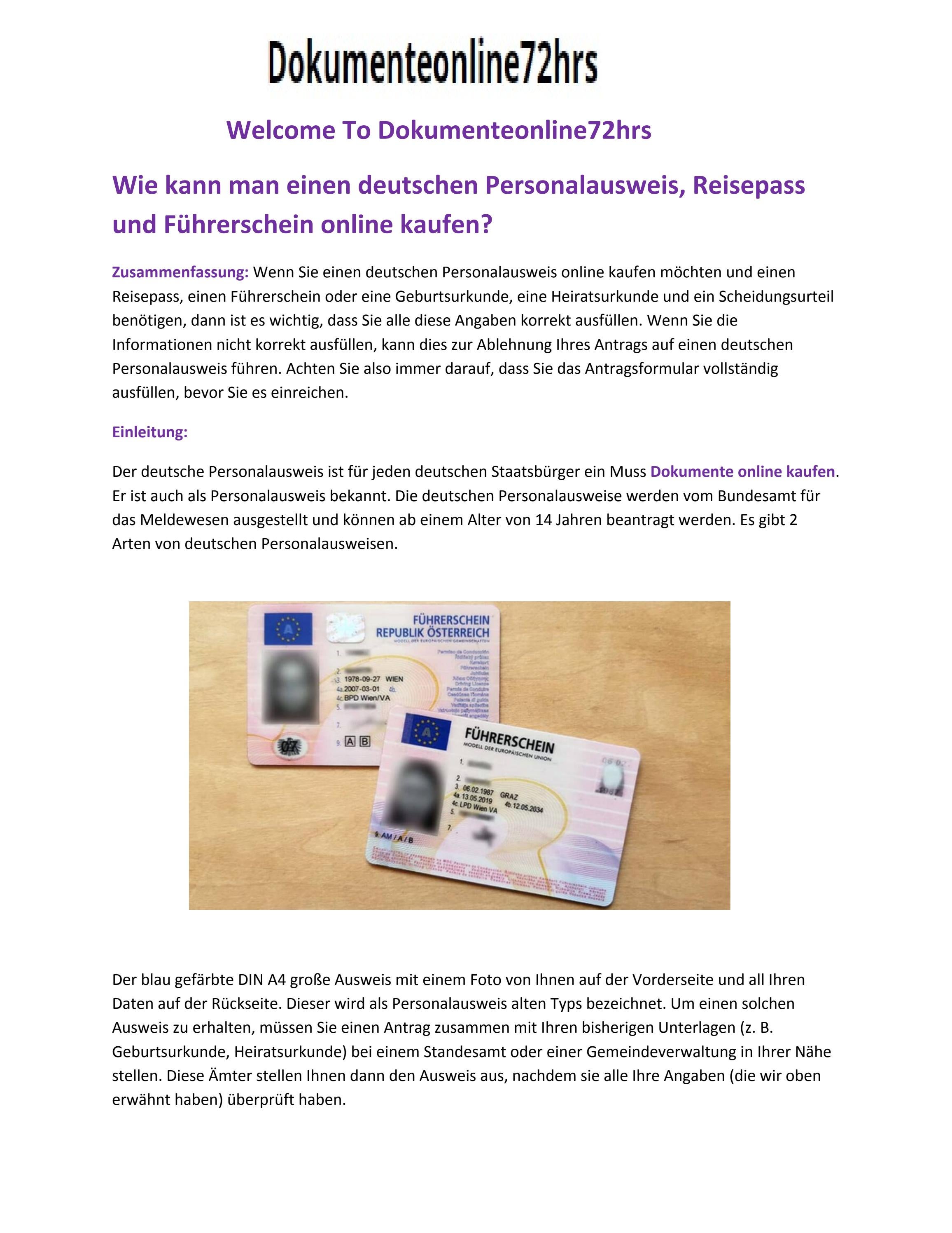 Wie Schnell Bekommt Man Einen Vorläufigen Personalausweis Wie kann man einen deutschen Personalausweis, Reisepassund Führerschein