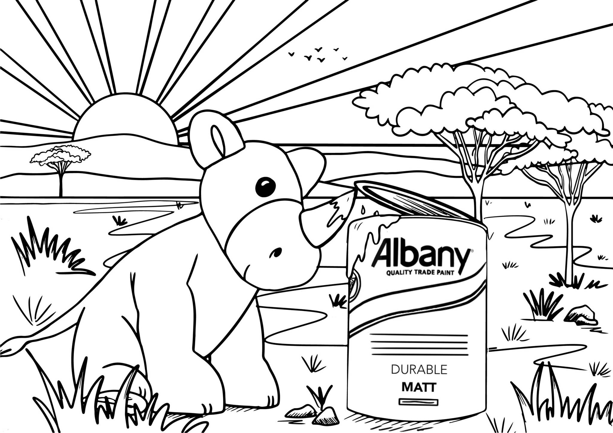 FREE Rhino Colouring Sheet Download by Brewers - Issuu