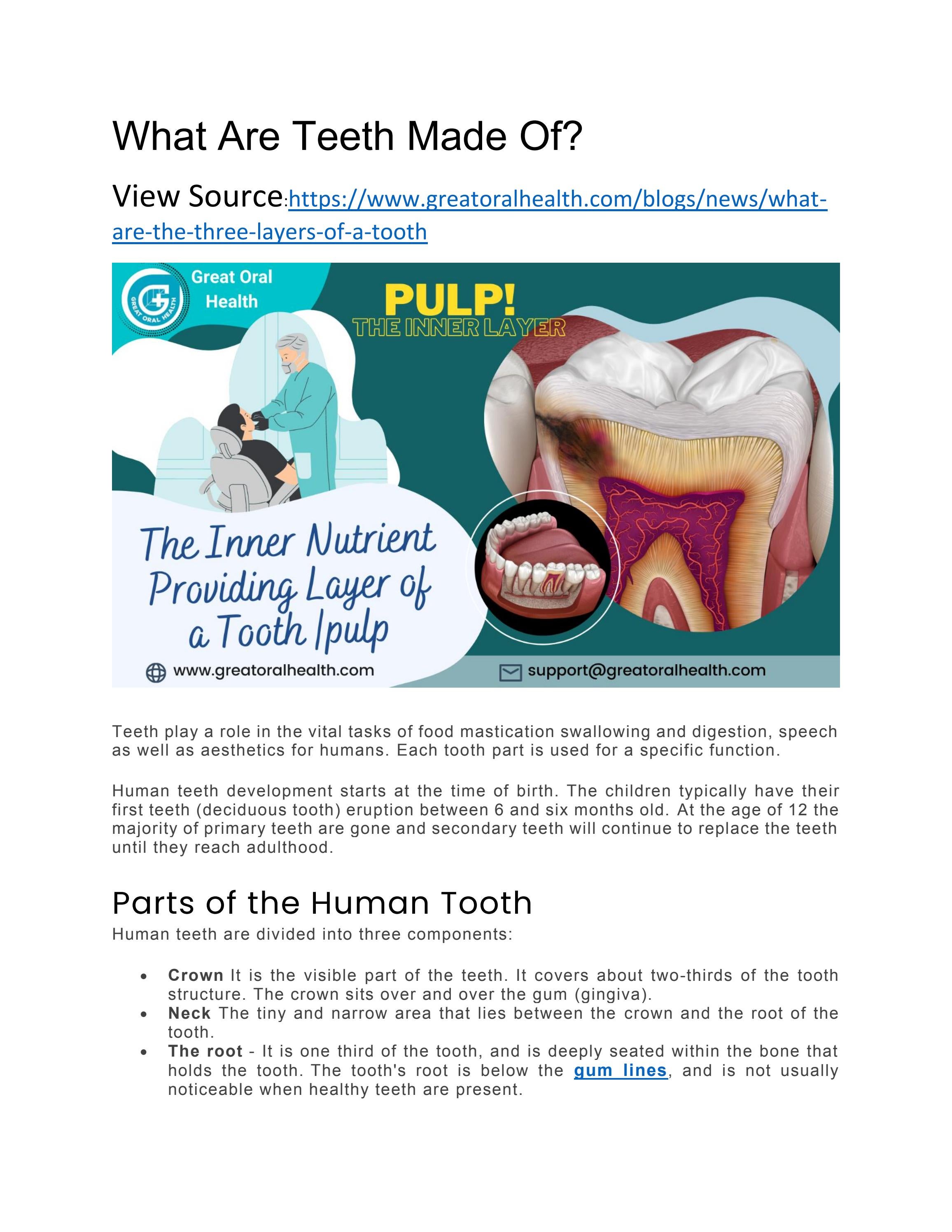 What Are Teeth Made Of by Great Oral Health Issuu