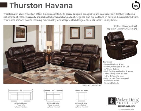 ParkerHouse 2020 皮革 Motion Sofas, Sectionals, Recliners and 书桌 Chairs 第 15 页