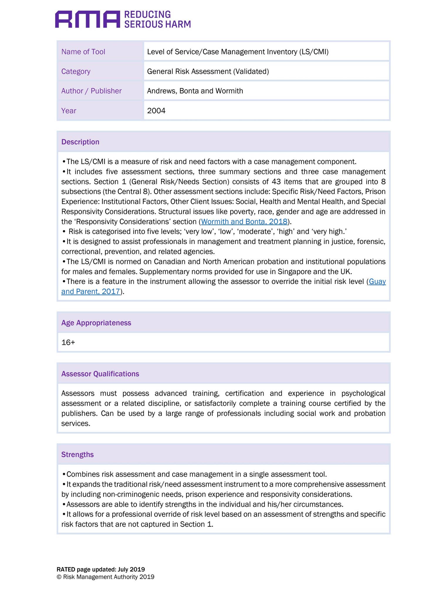 RMA - RATED - General Risk Assessment - Validated by Risk Management ...