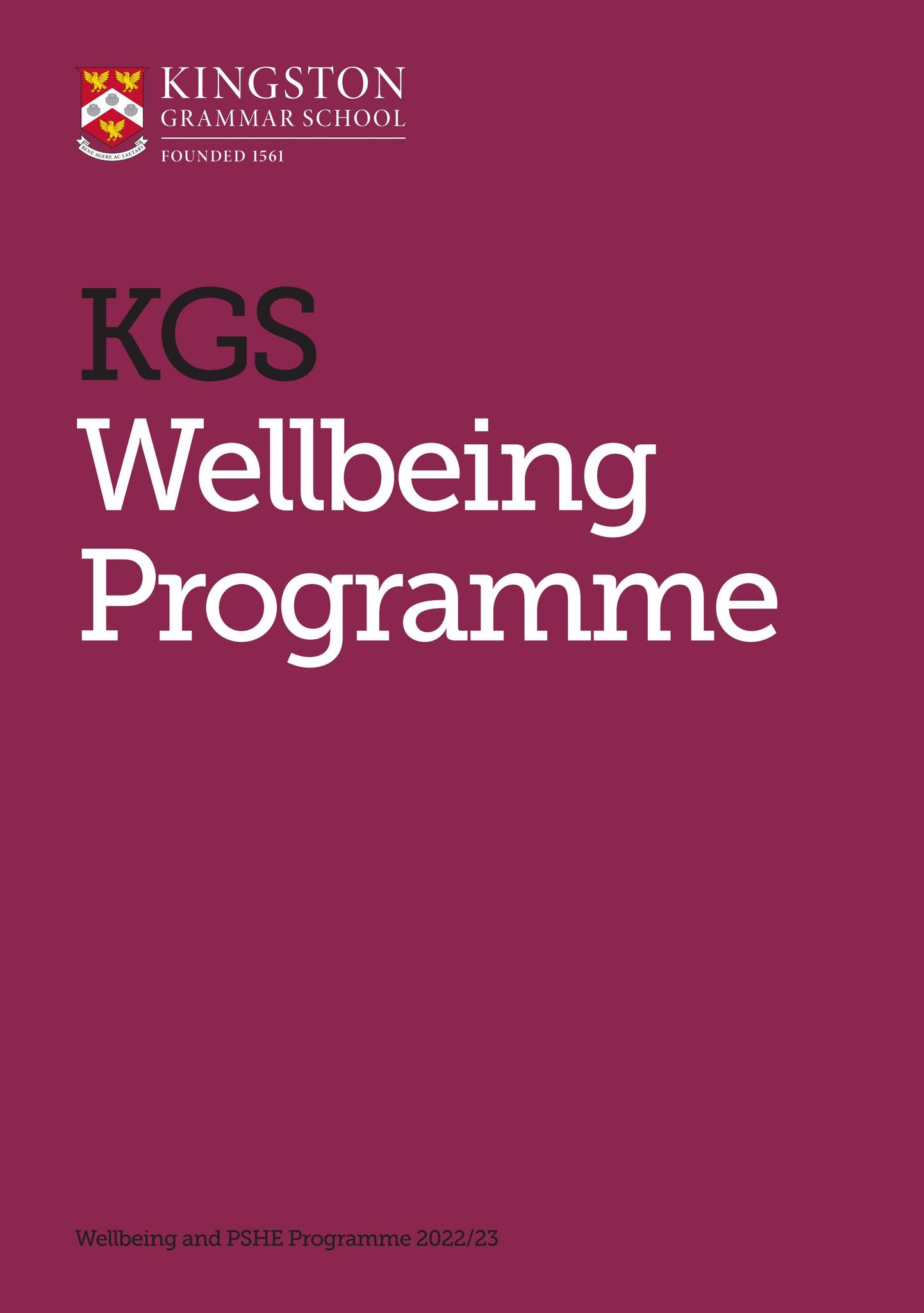 KGS Wellbeing Programme by Kingston Grammar School - Issuu