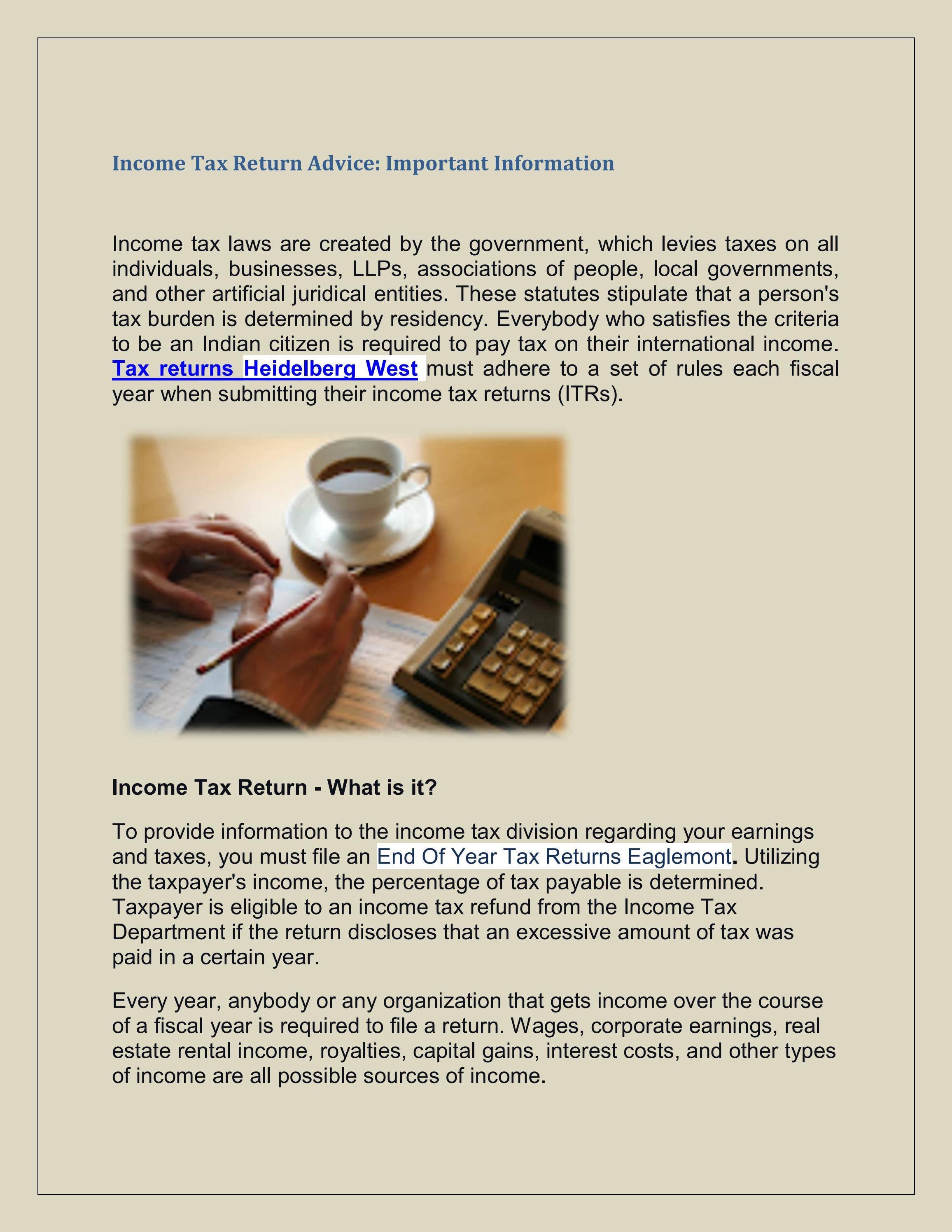 Get your Tax Returns in Heidelberg West by Emily Wilson Issuu
