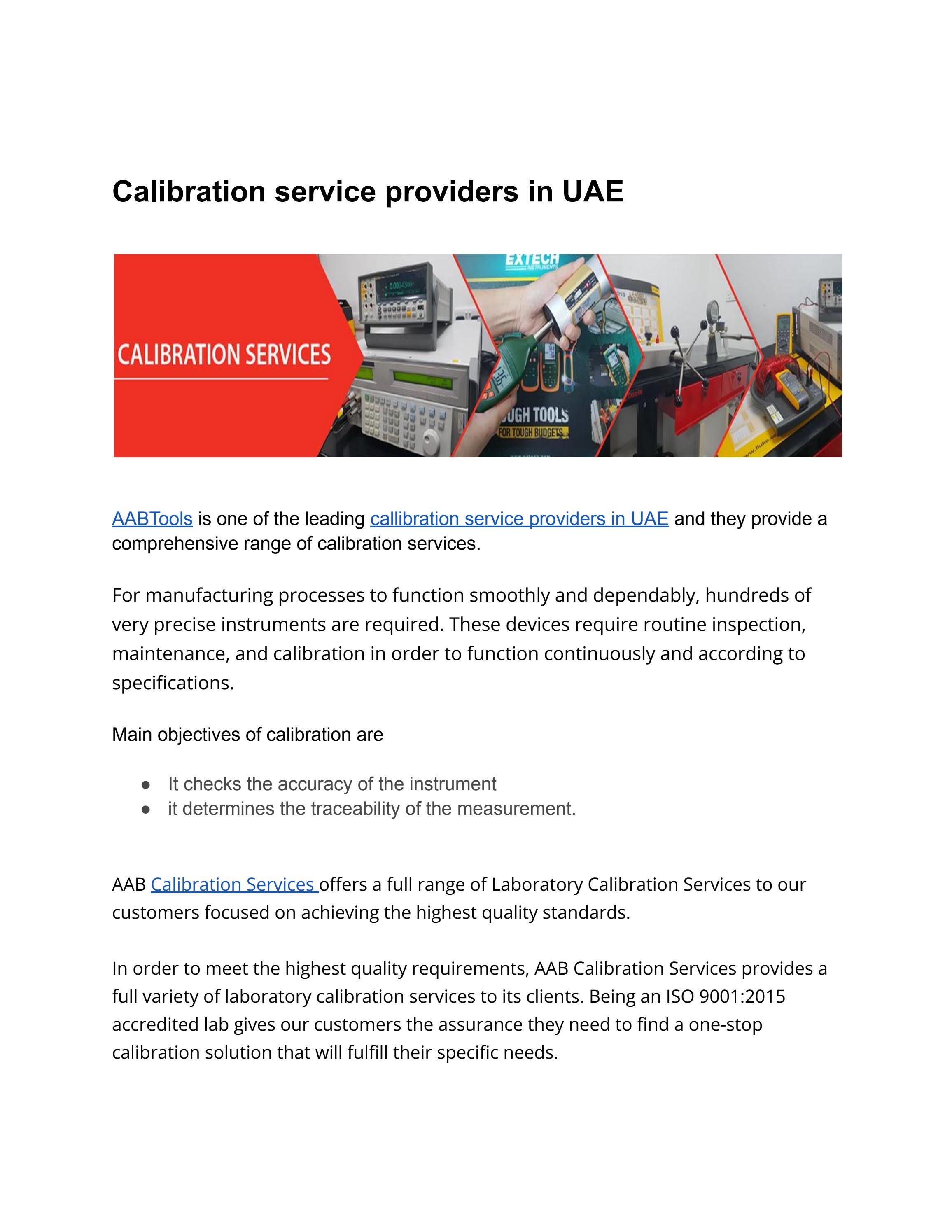 Calibration service providers in UAE by aabtoolsmarketinguae Issuu