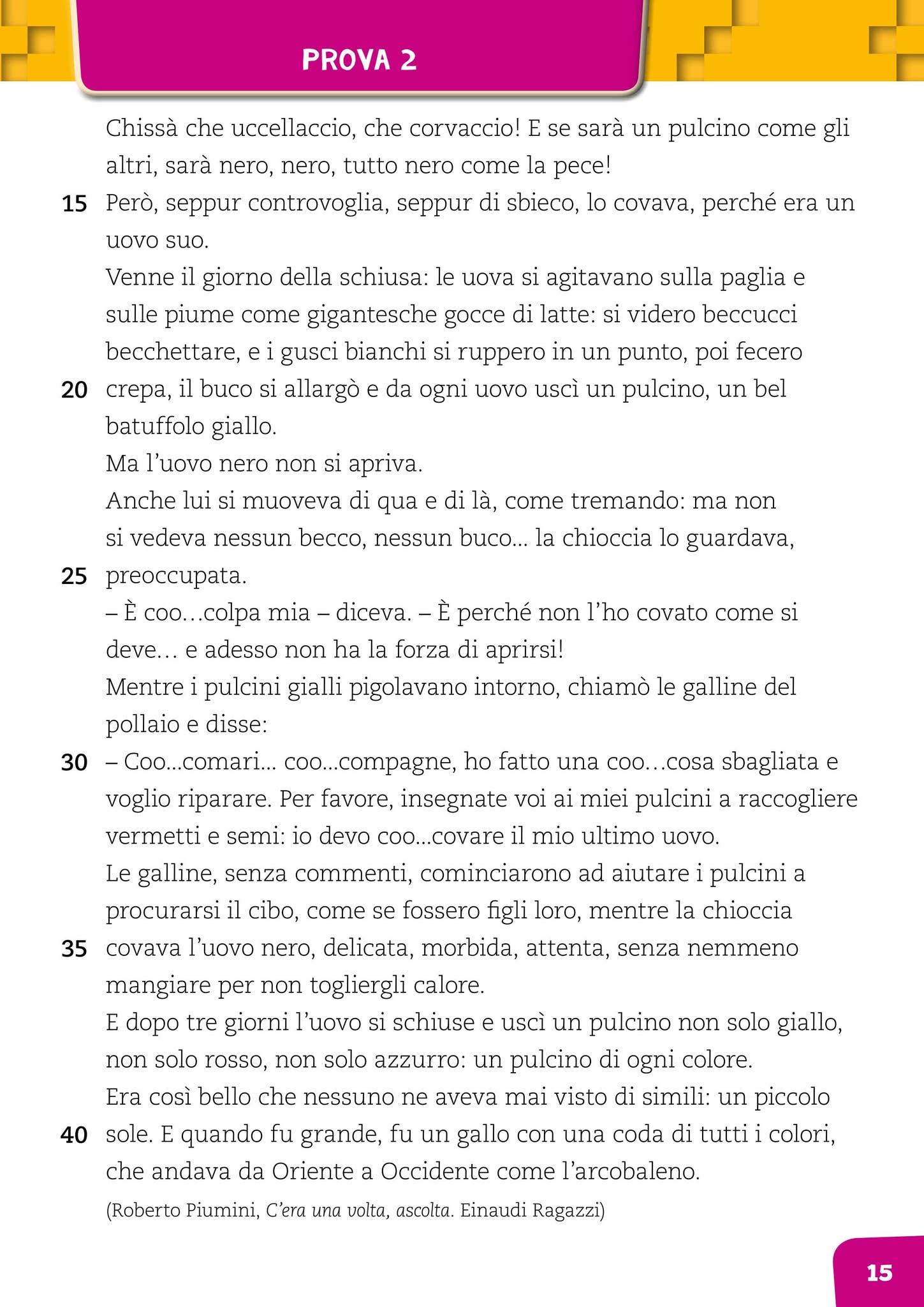 prova invalsi di italiano seconda elementare