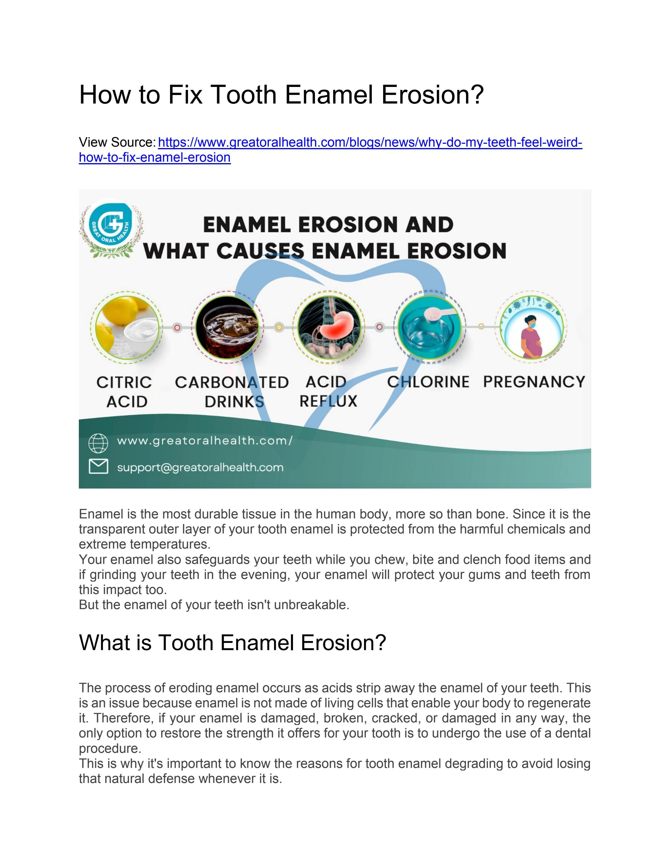 How to Fix Tooth Enamel Erosion by Great Oral Health Issuu