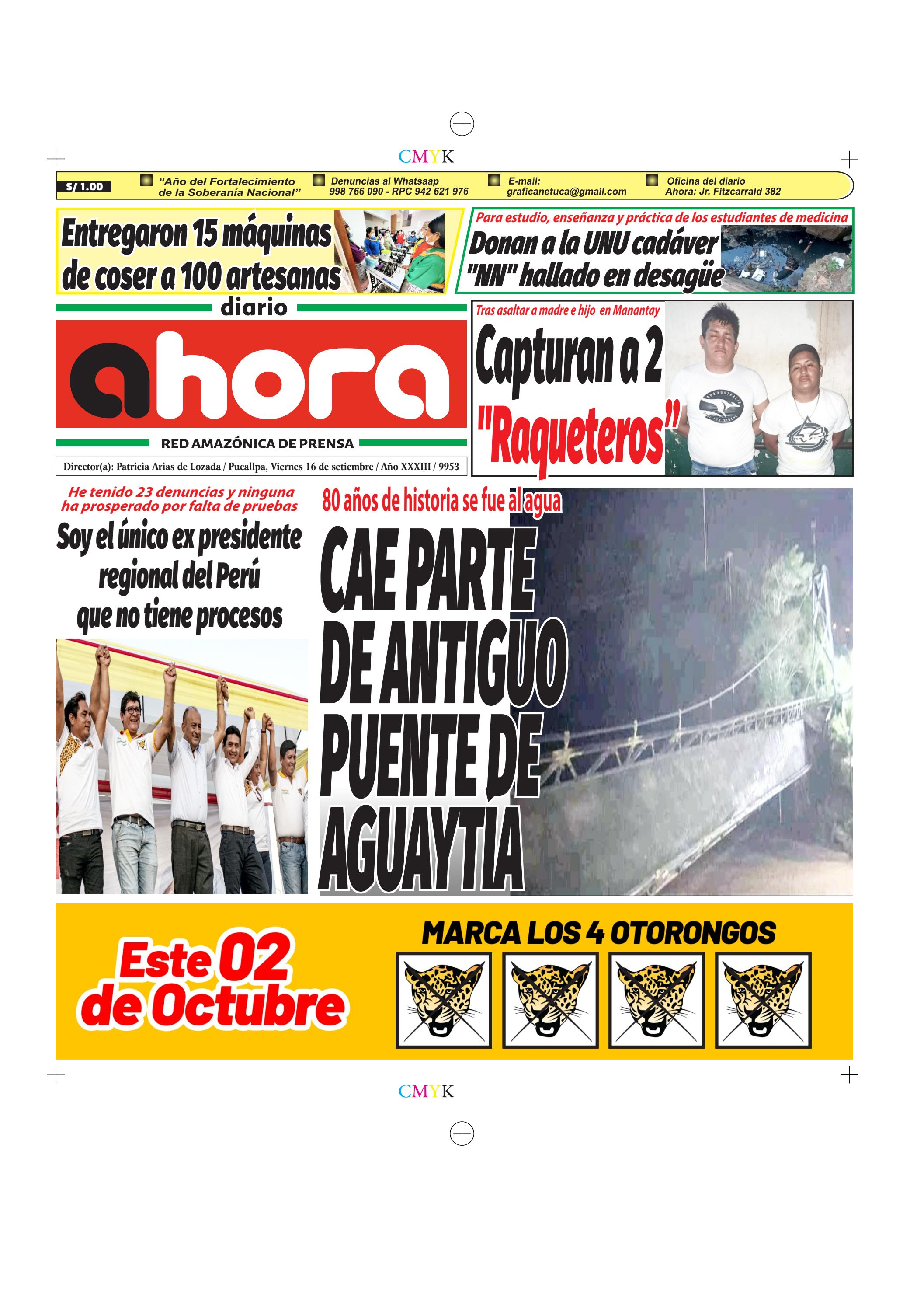 16.09.2022 EDICION IMPRESA UCAYALI by Diario Ahora Issuu